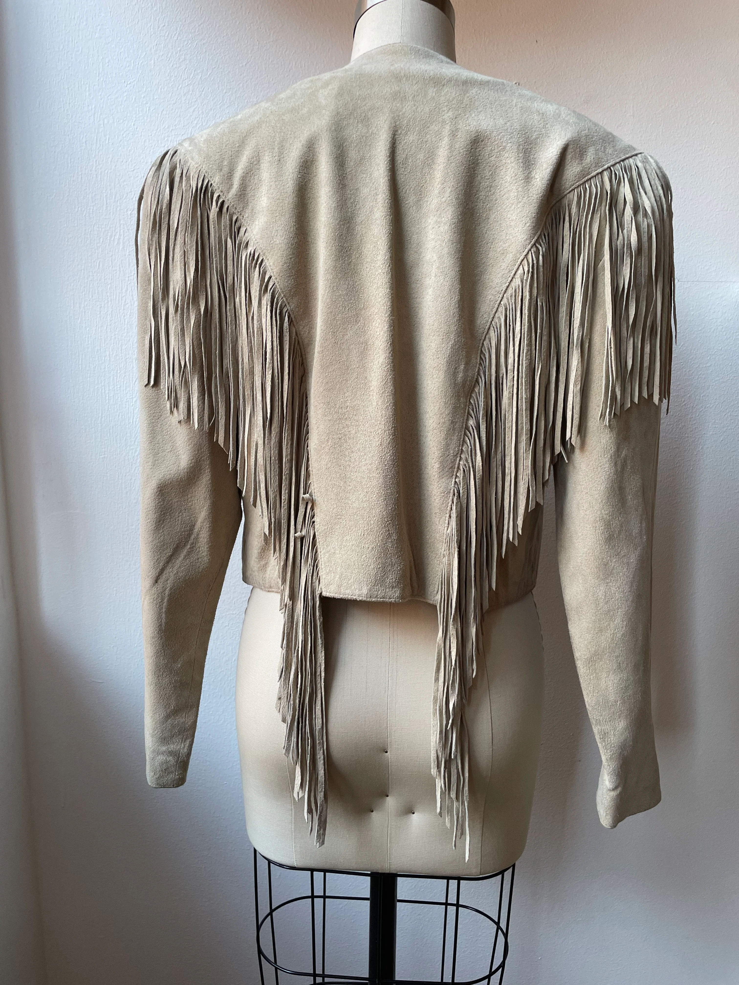70s/80s Western Suede Cropped Fringe Jacket by Oakridge - Image 6
