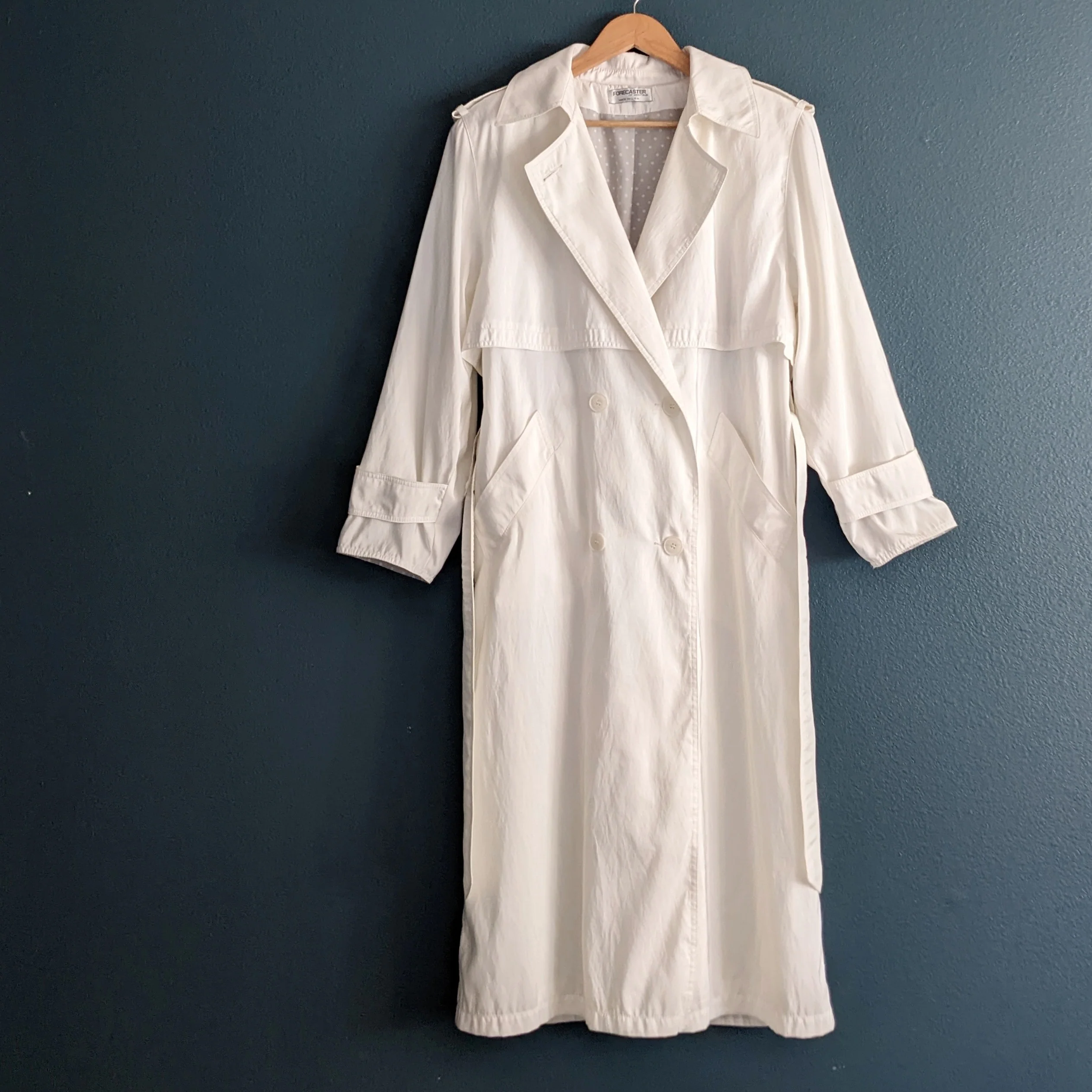 70s/80s White Nylon Trenchcoat By Forecaster of Boston - Image 5