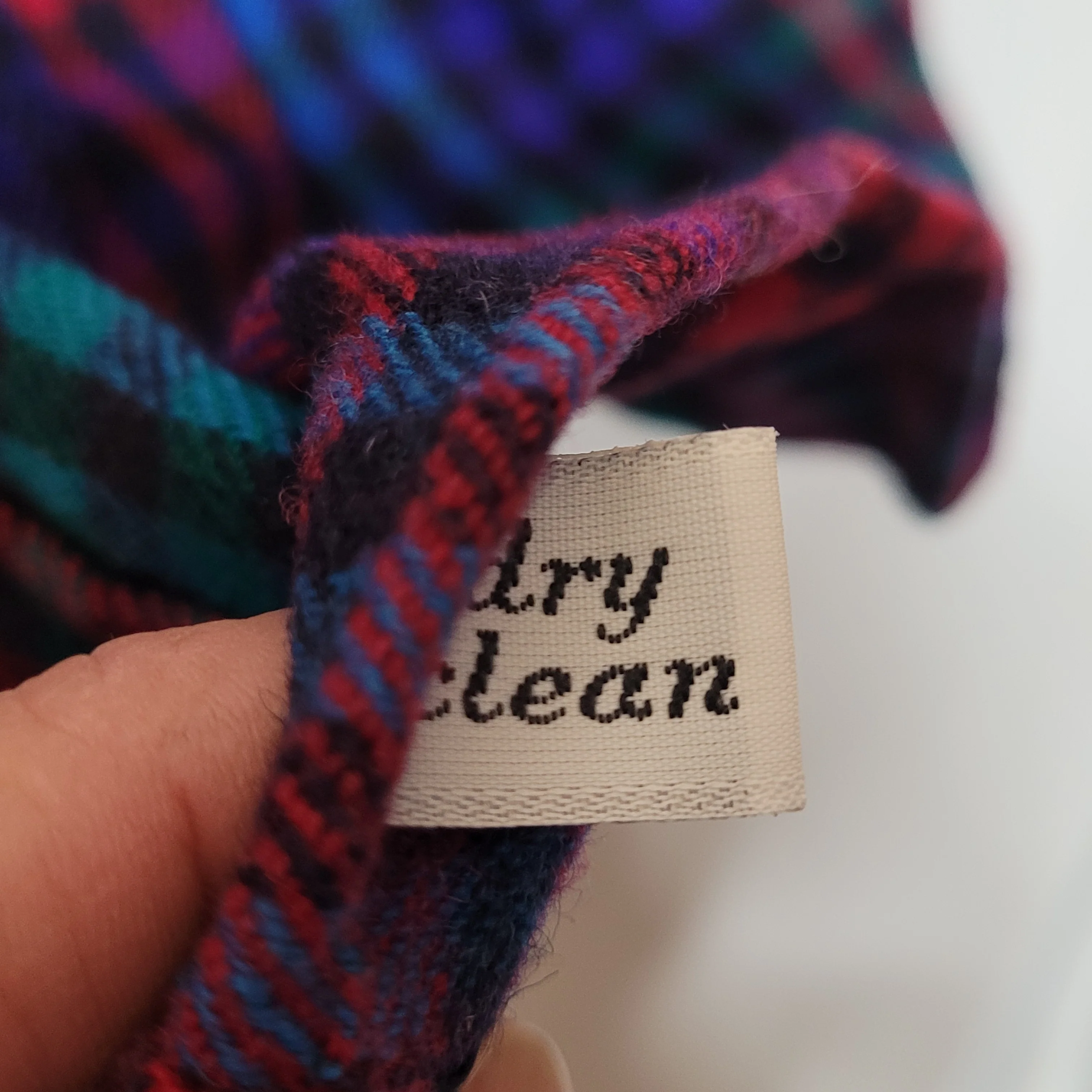 70s/80s Wool Rainbow Black Check Med Button Front Shirt By Lobo by Pendleton - Image 5