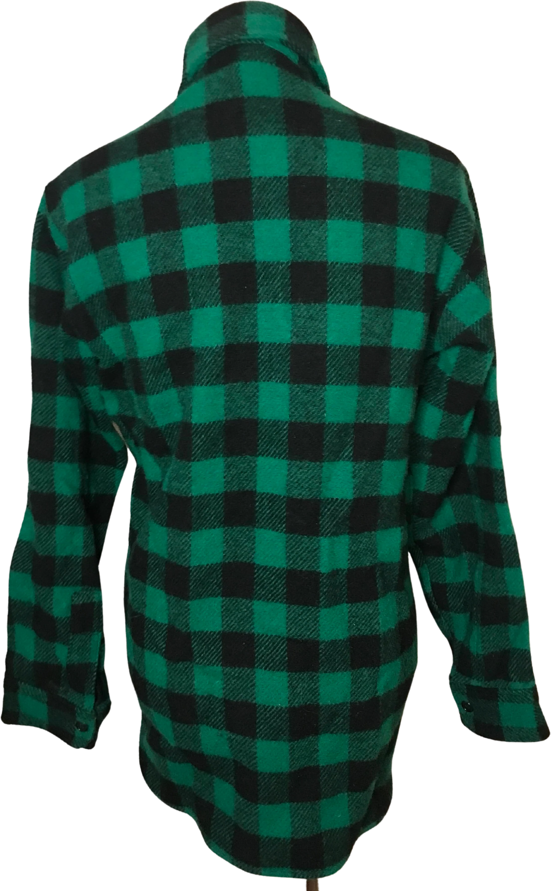 70s/80s Workwear Green Black Buffalo Check Shirt Jacket By Woolrich - Image 2