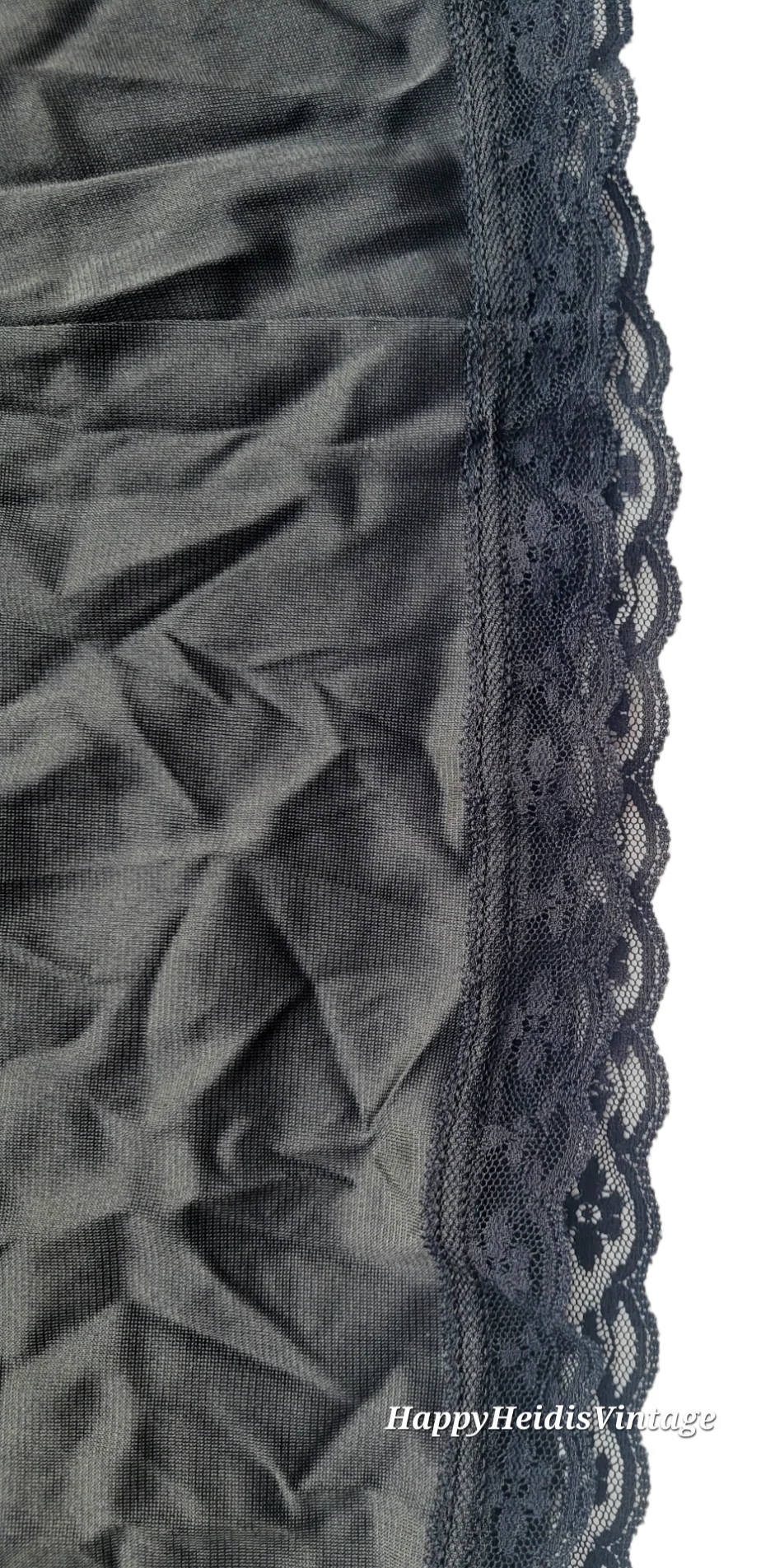 70s A-line Black Slip With Lace Trim Antron Iii By Warner's - Image 5