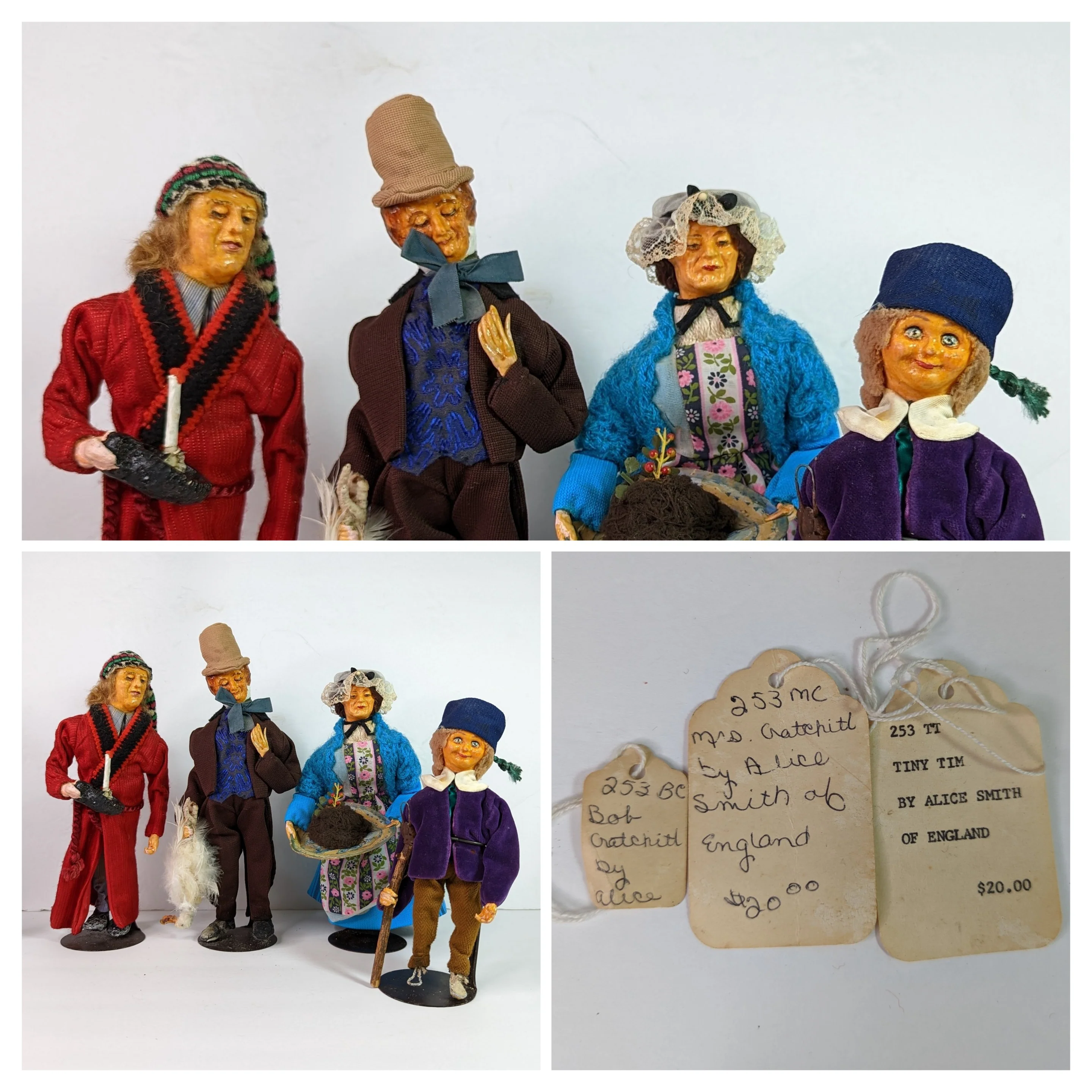 70s Charles Dickens Characters Paper Mache Destressed By Alice Smith - Image 11
