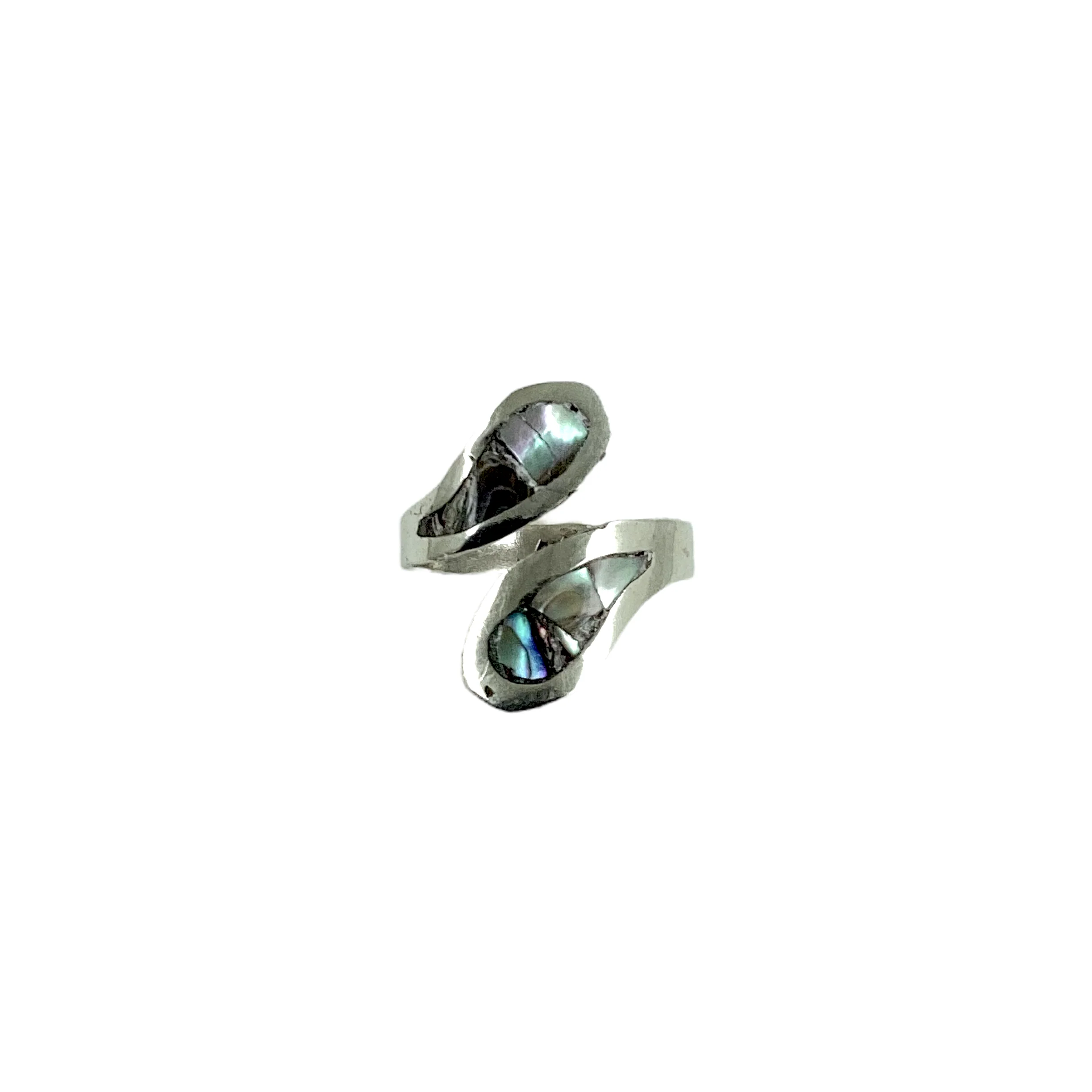 70s Alpaca Abalone Inlay Wrap Around Adjustable Ring By Mexico - Image 3