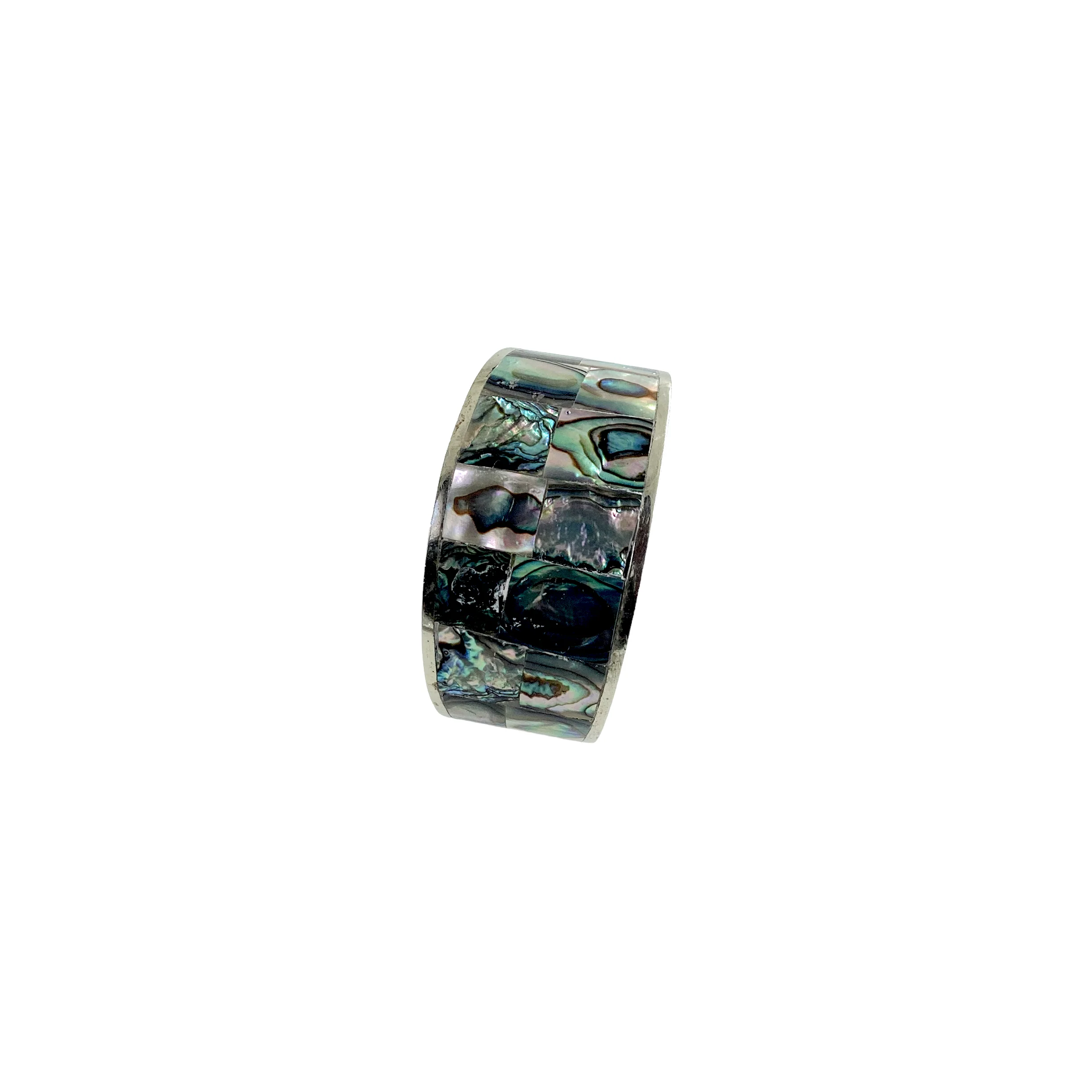 70s Alpaca Abalone Wide Unisex Cuff Bracelet By Mexico - Image 12