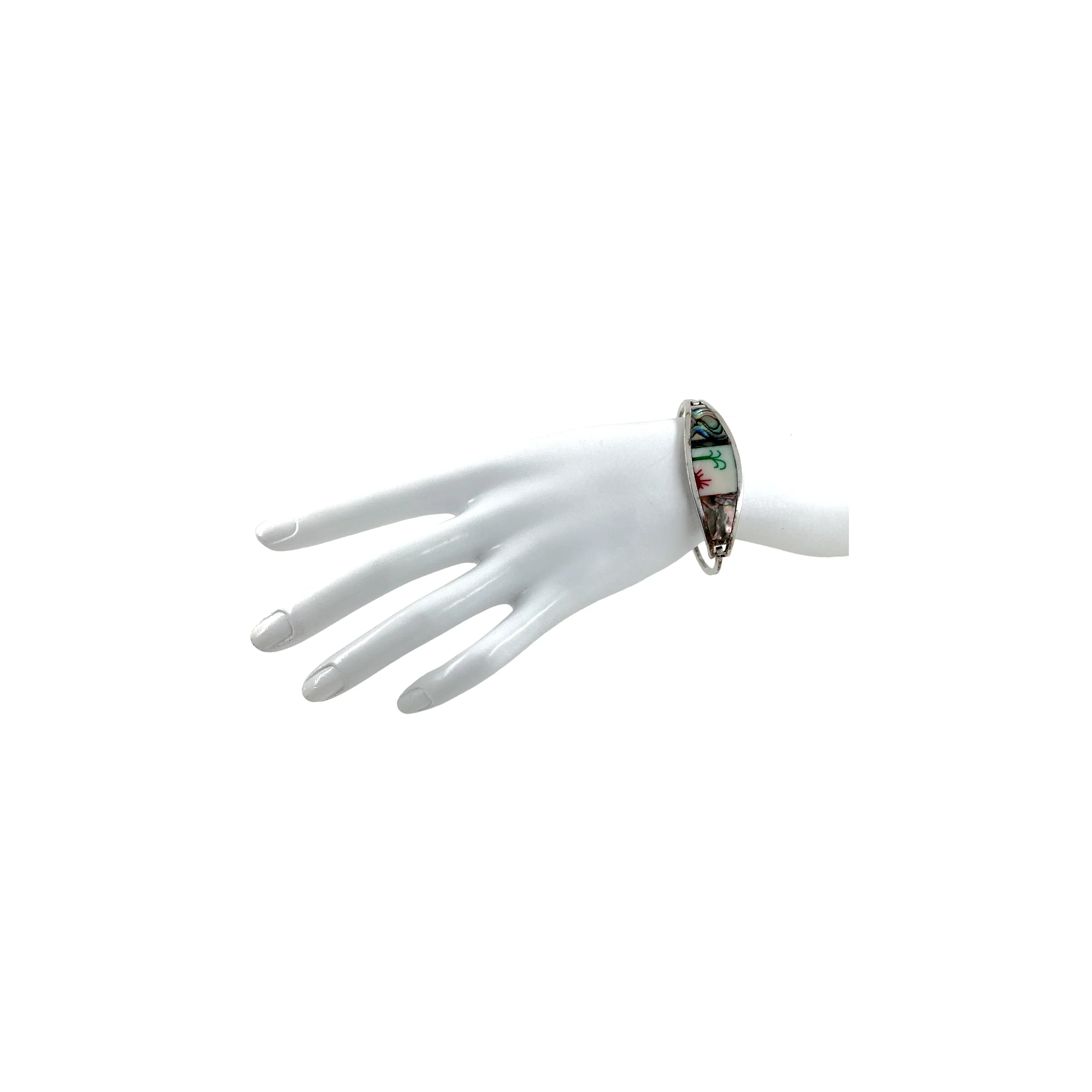 70s Alpaca Mother Of Pearl Abalone Bangle Bracelet, By Mexico - Image 14