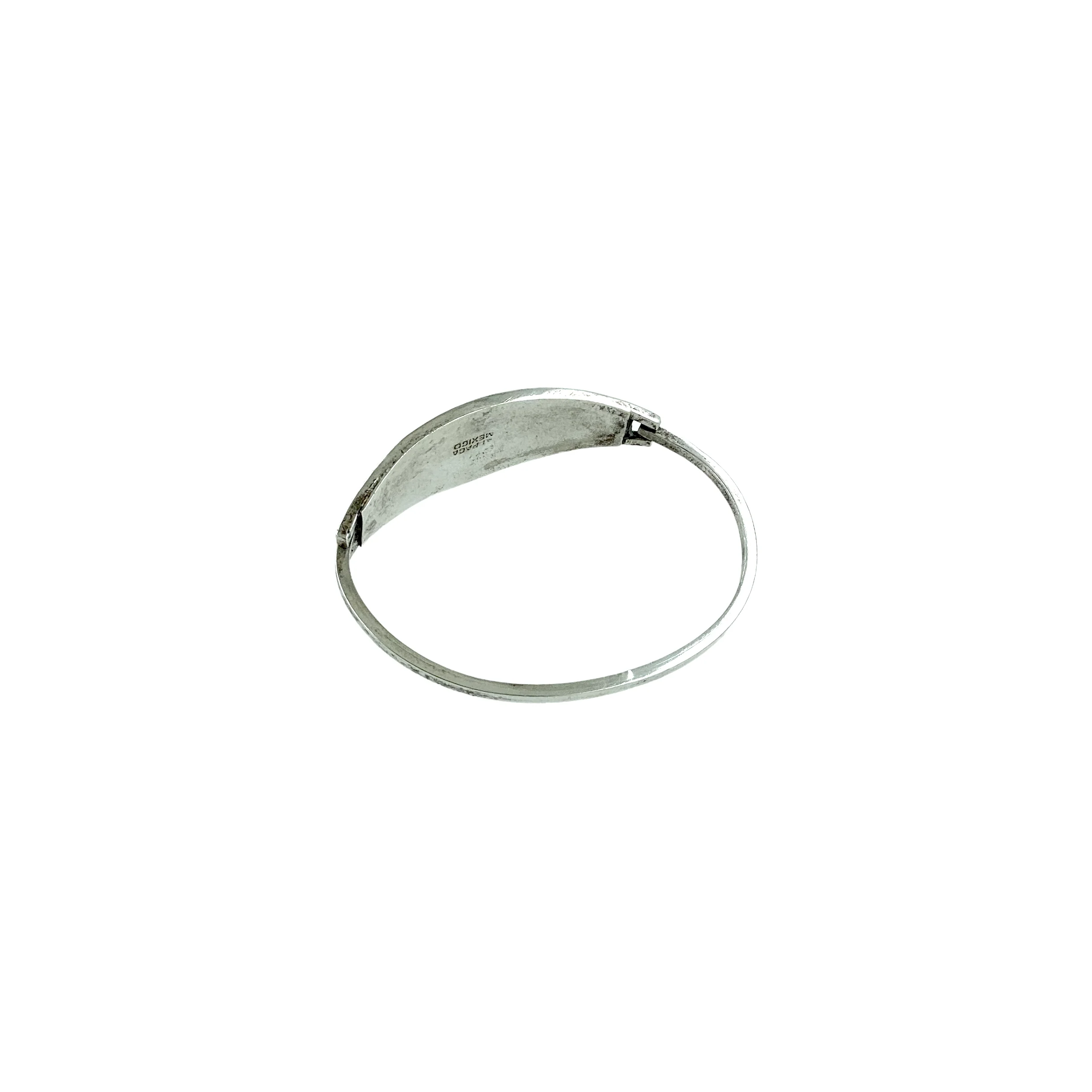 70s Alpaca Mother Of Pearl Abalone Bangle Bracelet, By Mexico - Image 7