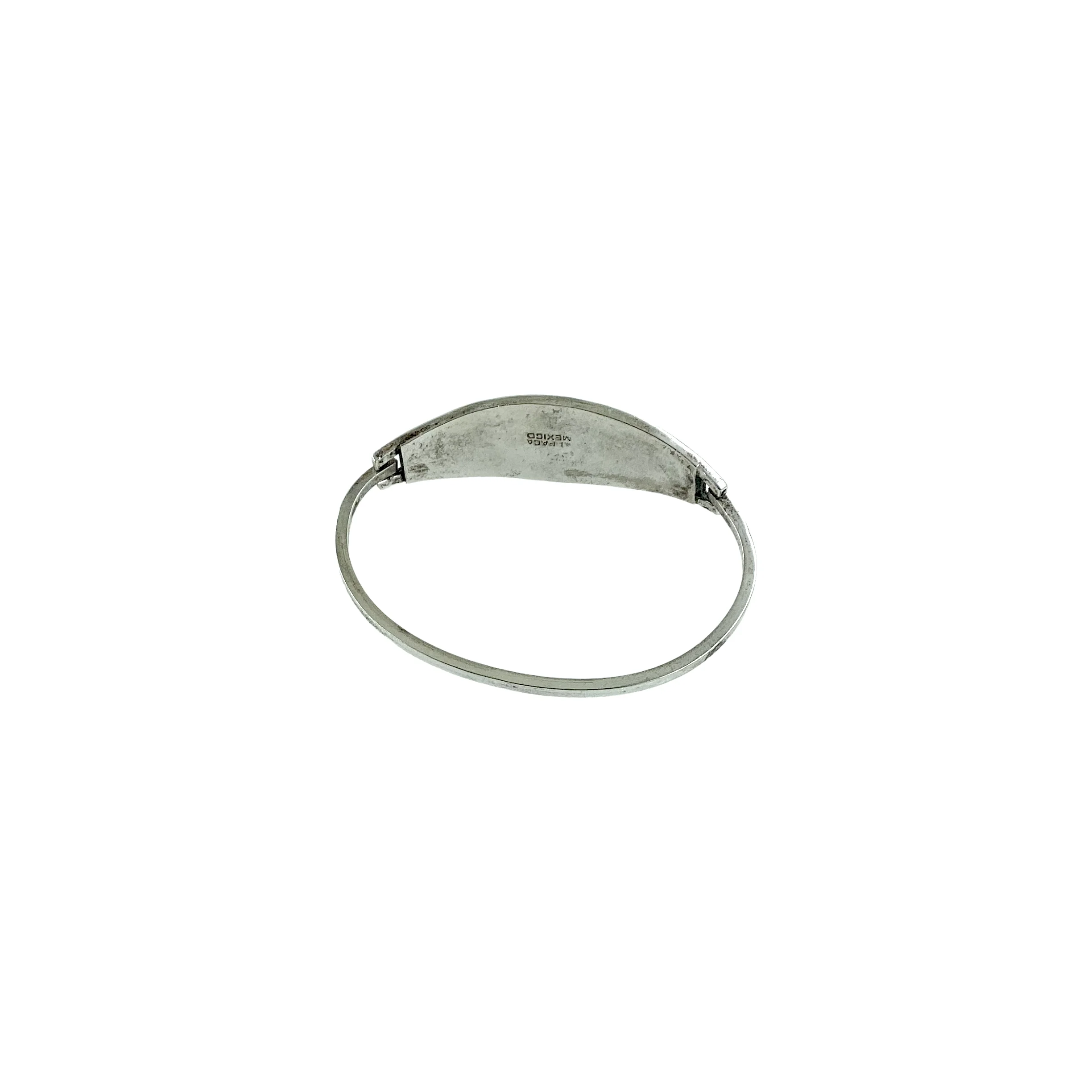 70s Alpaca Mother Of Pearl Abalone Bangle Bracelet, By Mexico - Image 8