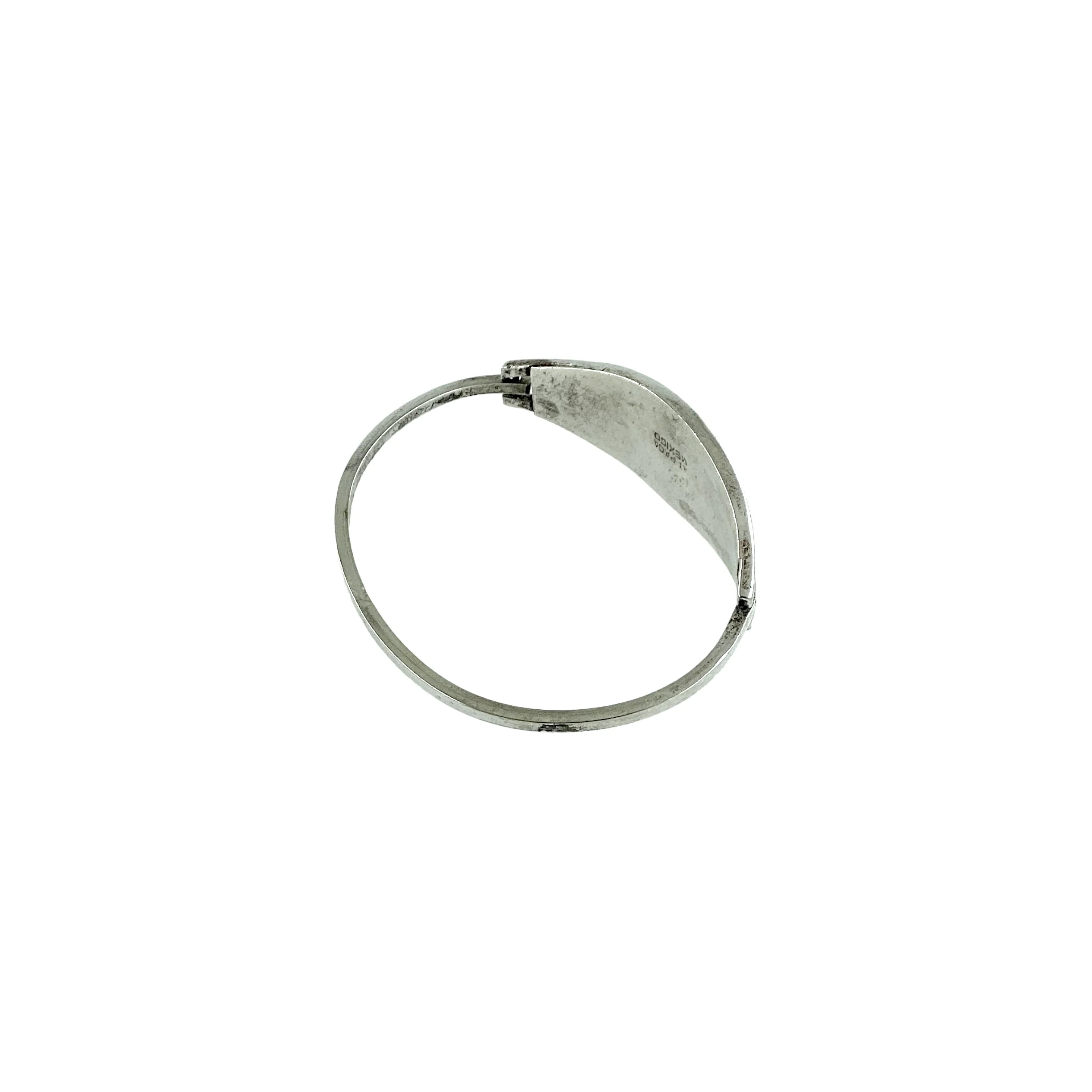 70s Alpaca Mother Of Pearl Abalone Bangle Bracelet, By Mexico - Image 9
