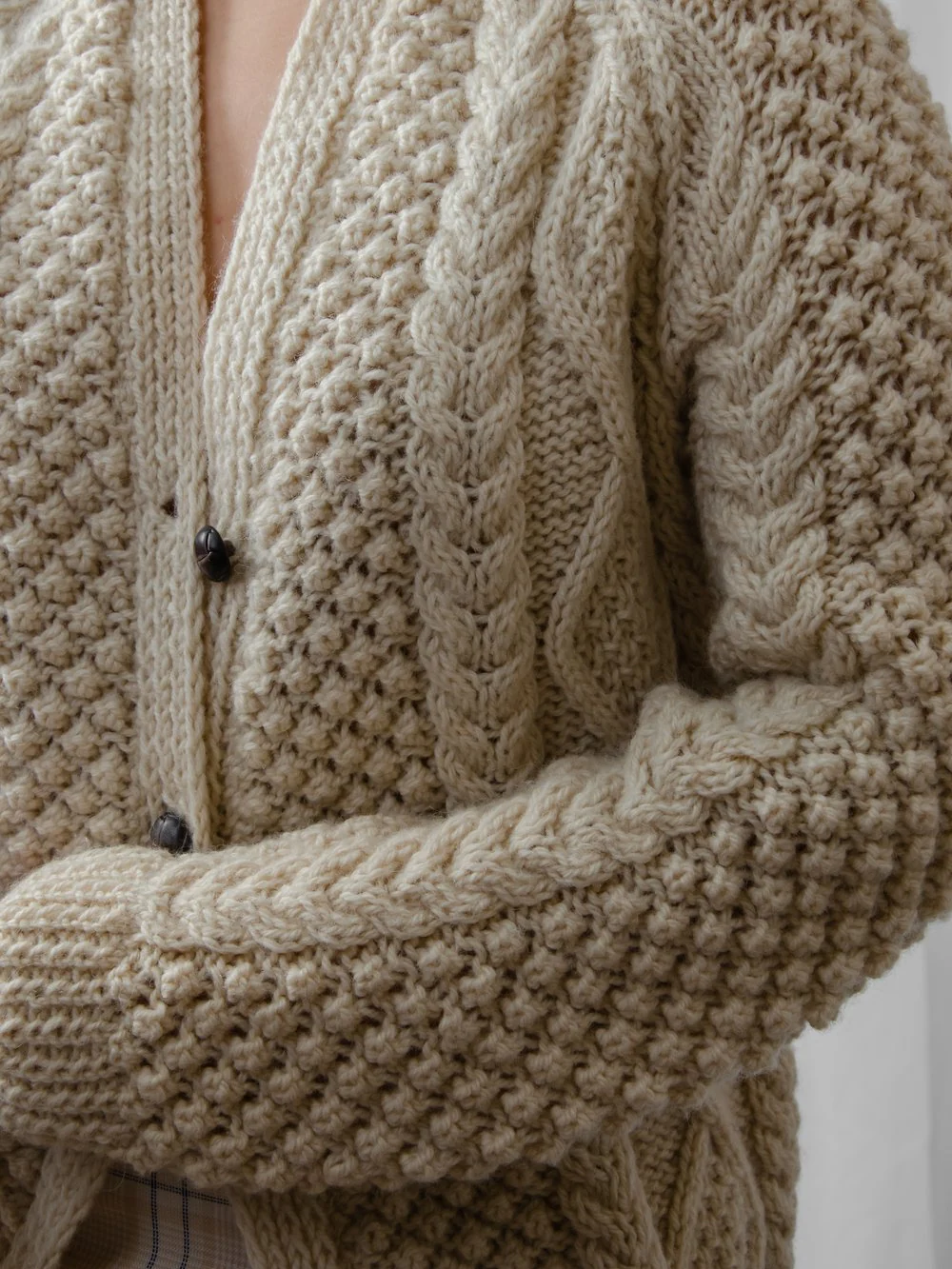 70s Aran Wool Cardigan - Image 3