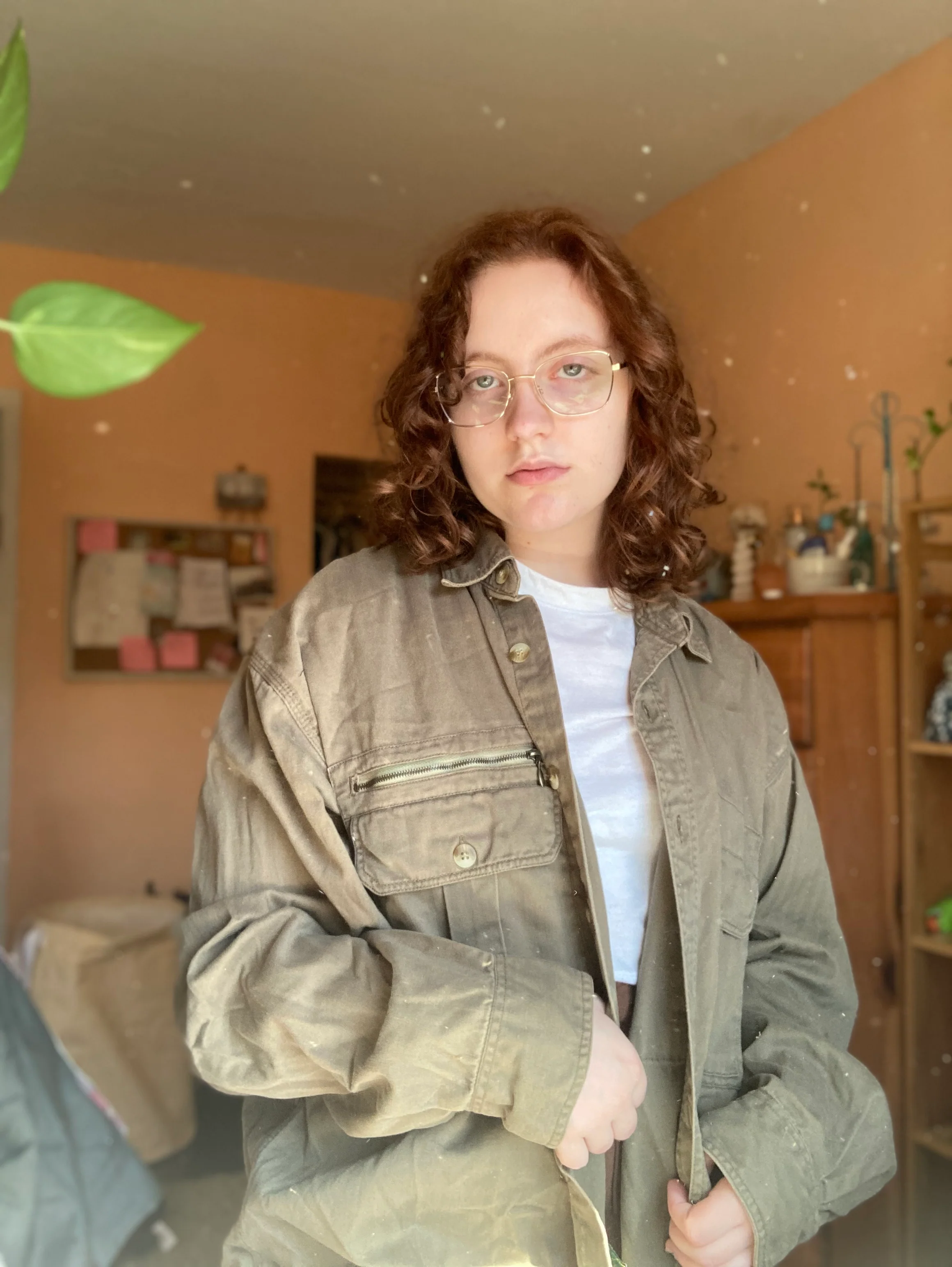 90s Army Green Button Up Shacket By Boston Traders - Image 3