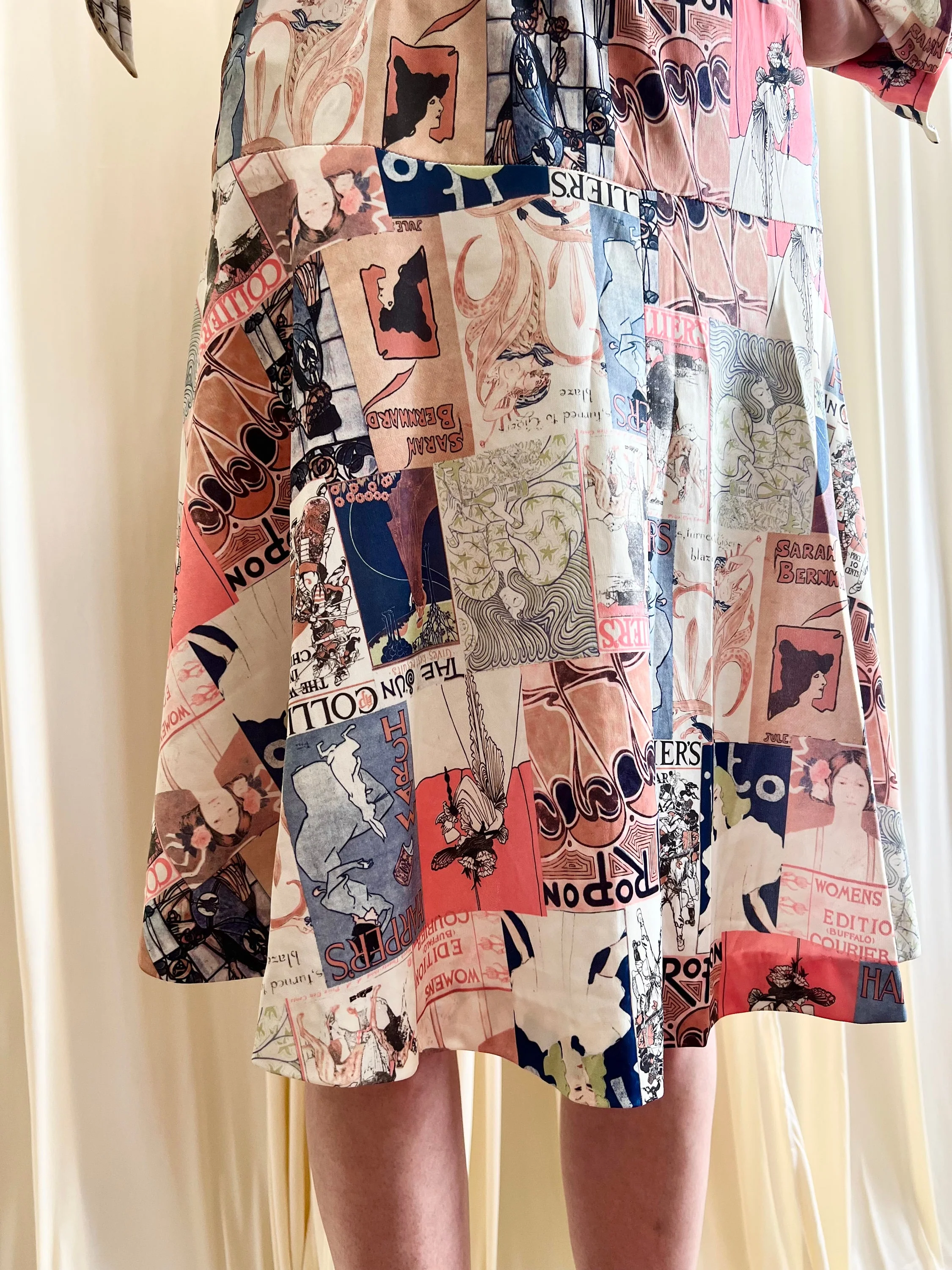 70s Art Deco Newspaper Magazine Novelty Print Two Piece Skirt Set Jeanne Durrell - Image 7
