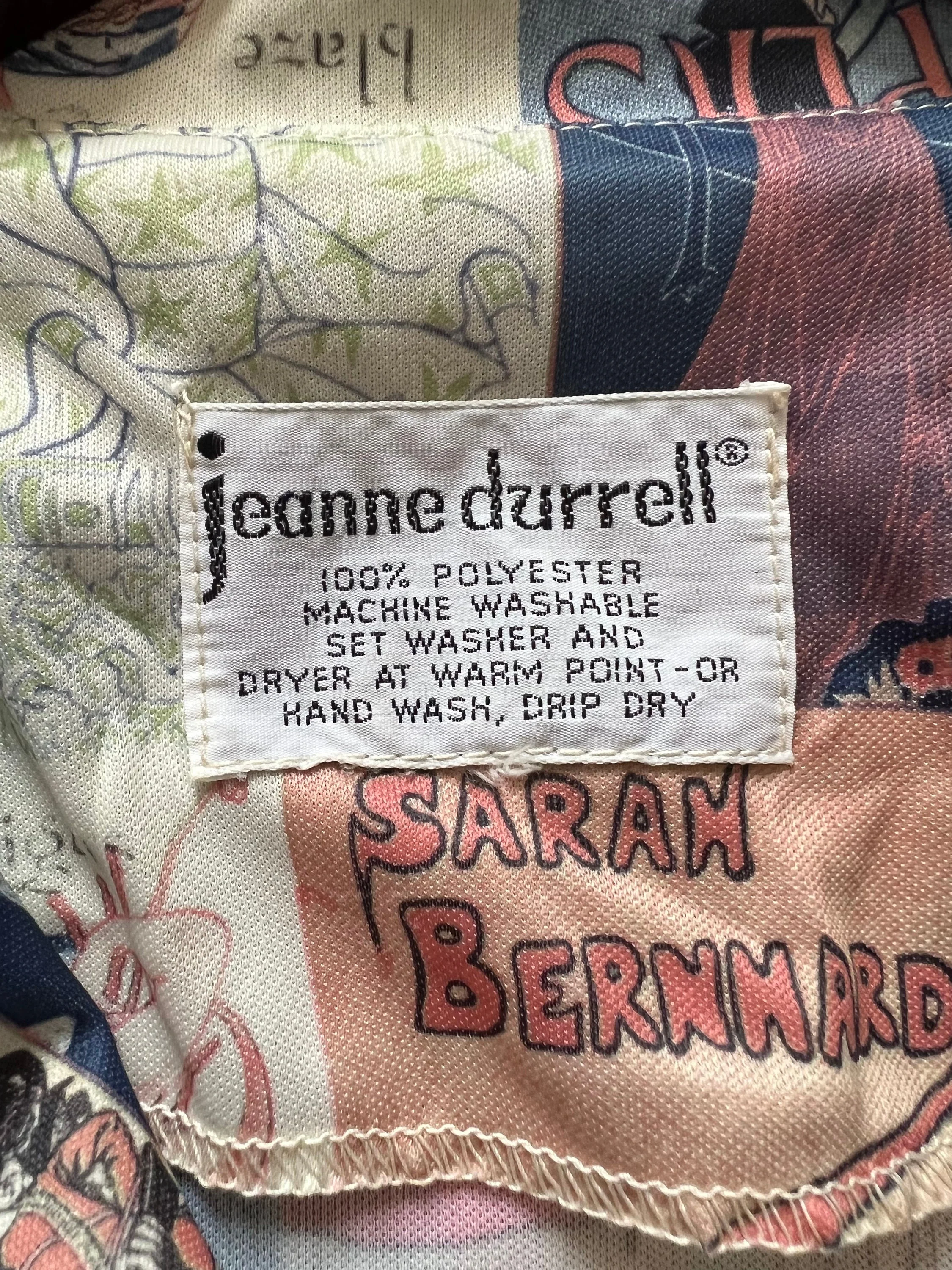 70s Art Deco Newspaper Magazine Novelty Print Two Piece Skirt Set Jeanne Durrell - Image 9