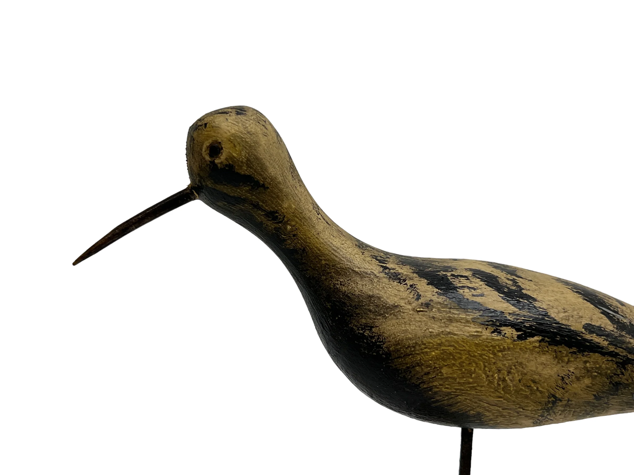 70s Artisan Shore Bird Wood Carved Signed by Nautical - Image 6