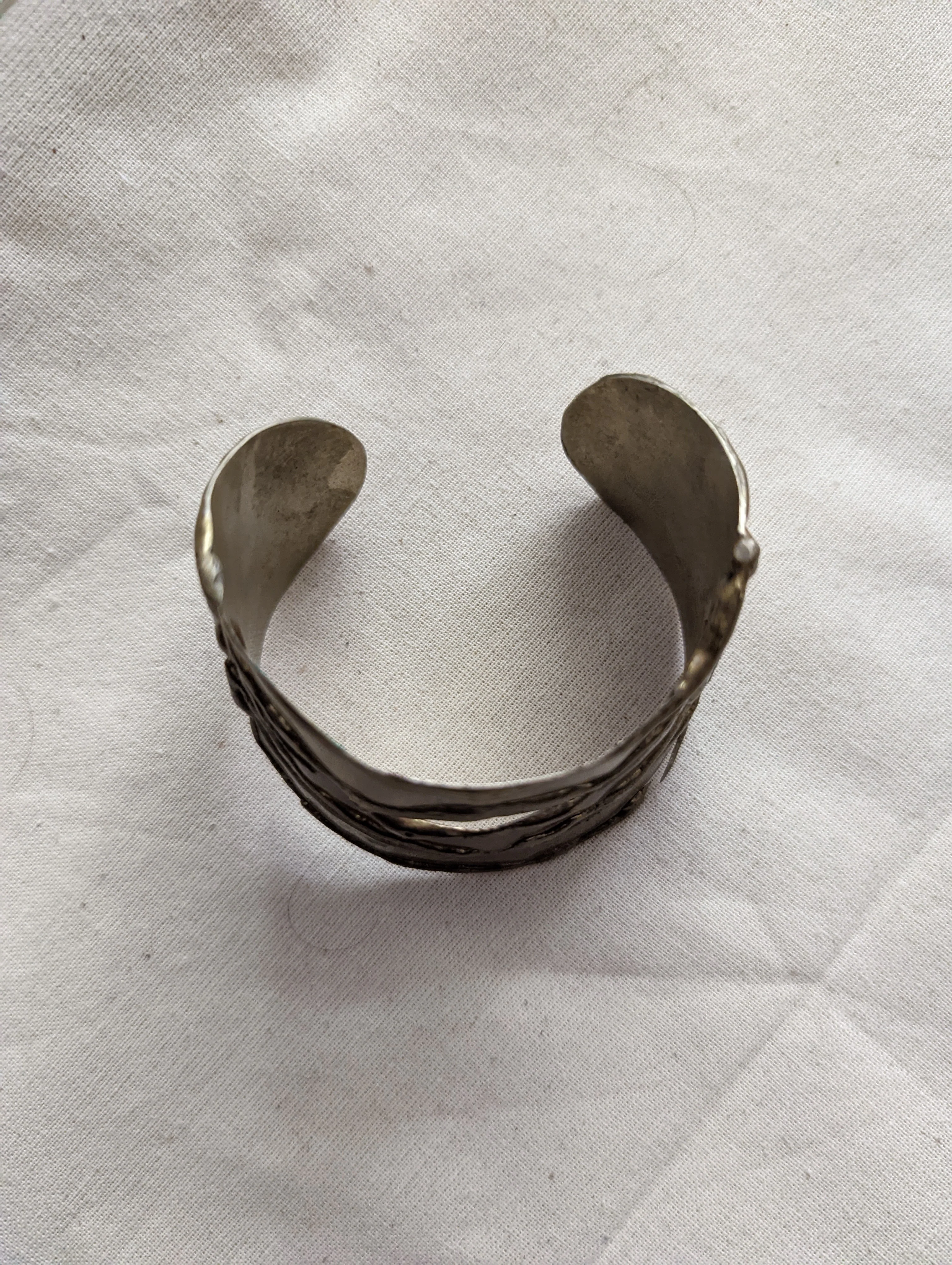 70s Artisan Tri Color Cuff Bracelet - Image 6