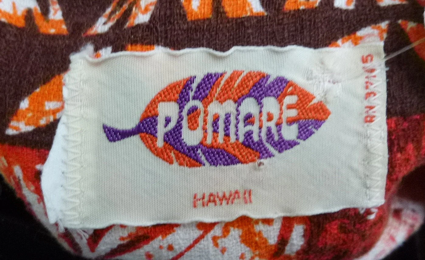 70s Barkcloth Hawaiian Shirt Small by Pomere - Image 3