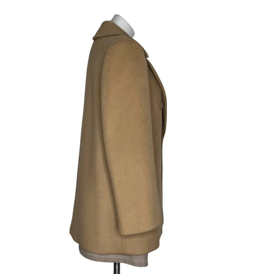 70s Beige 100% Wool Peacoat Double Breasted Size 8 By Pendleton - Image 4