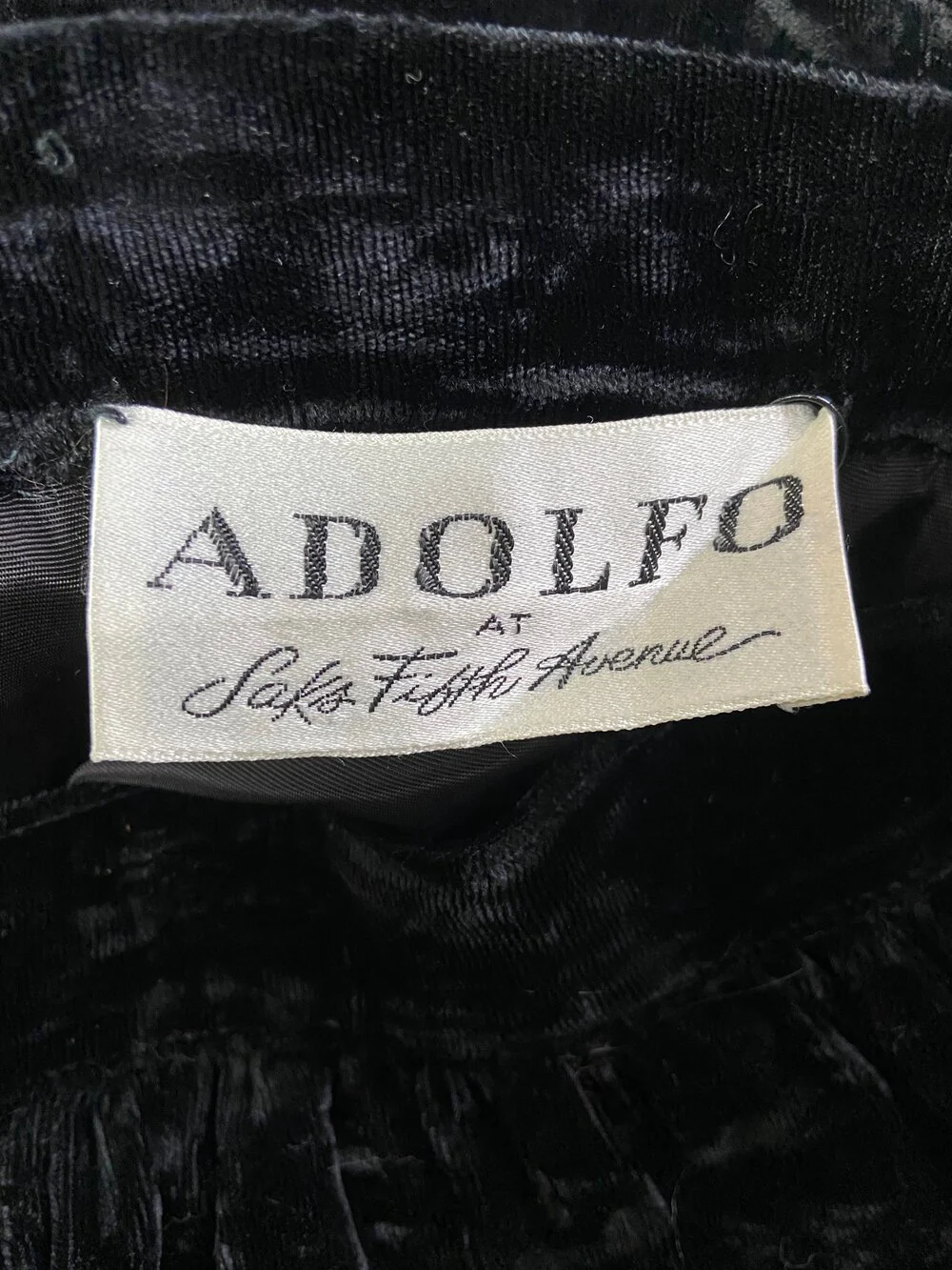 70s Black Crushed Velvet Three Tiered Maxi Skirt By Adolfo - Image 7