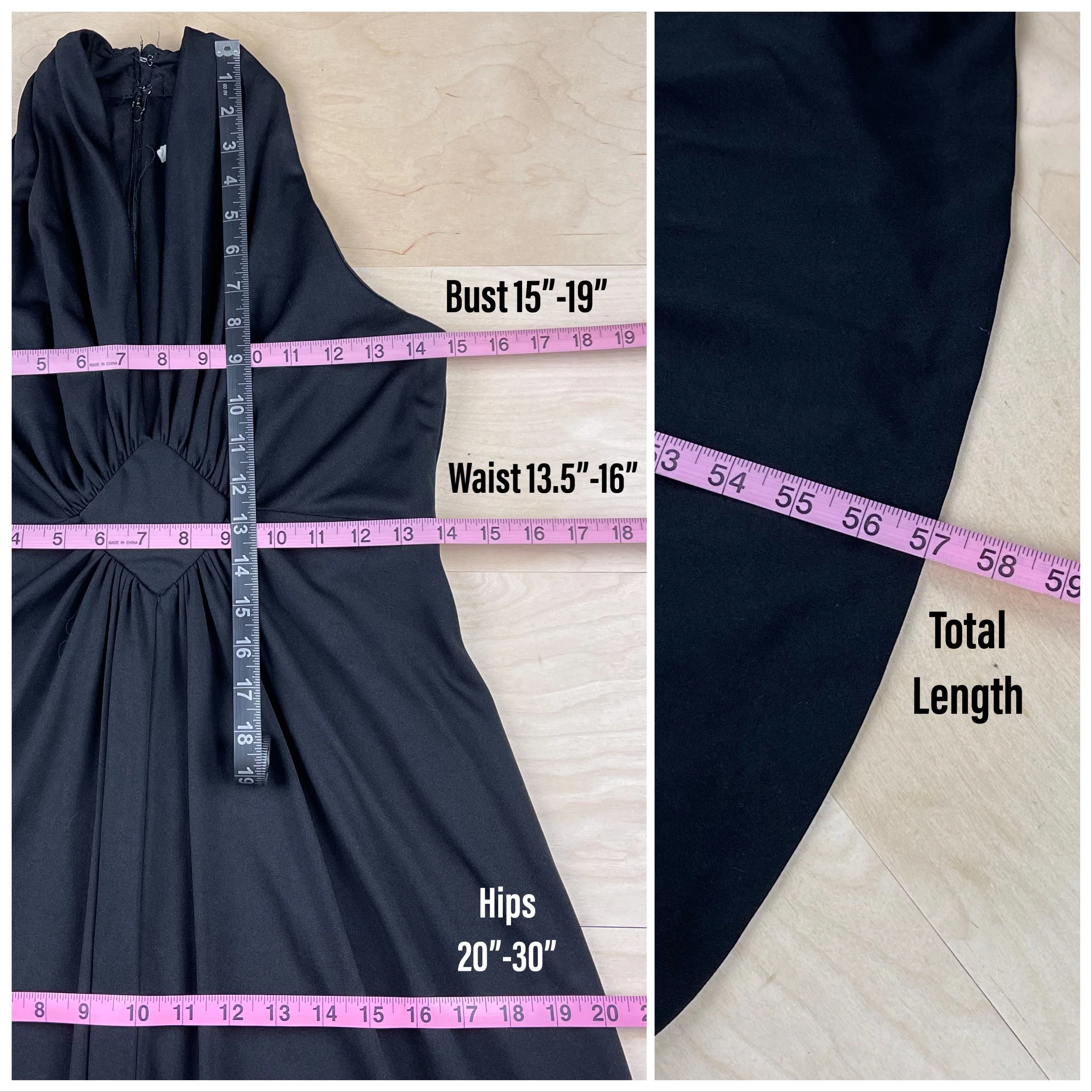 70s Black Halter Neck A-line Maxi Dress - Image 8
