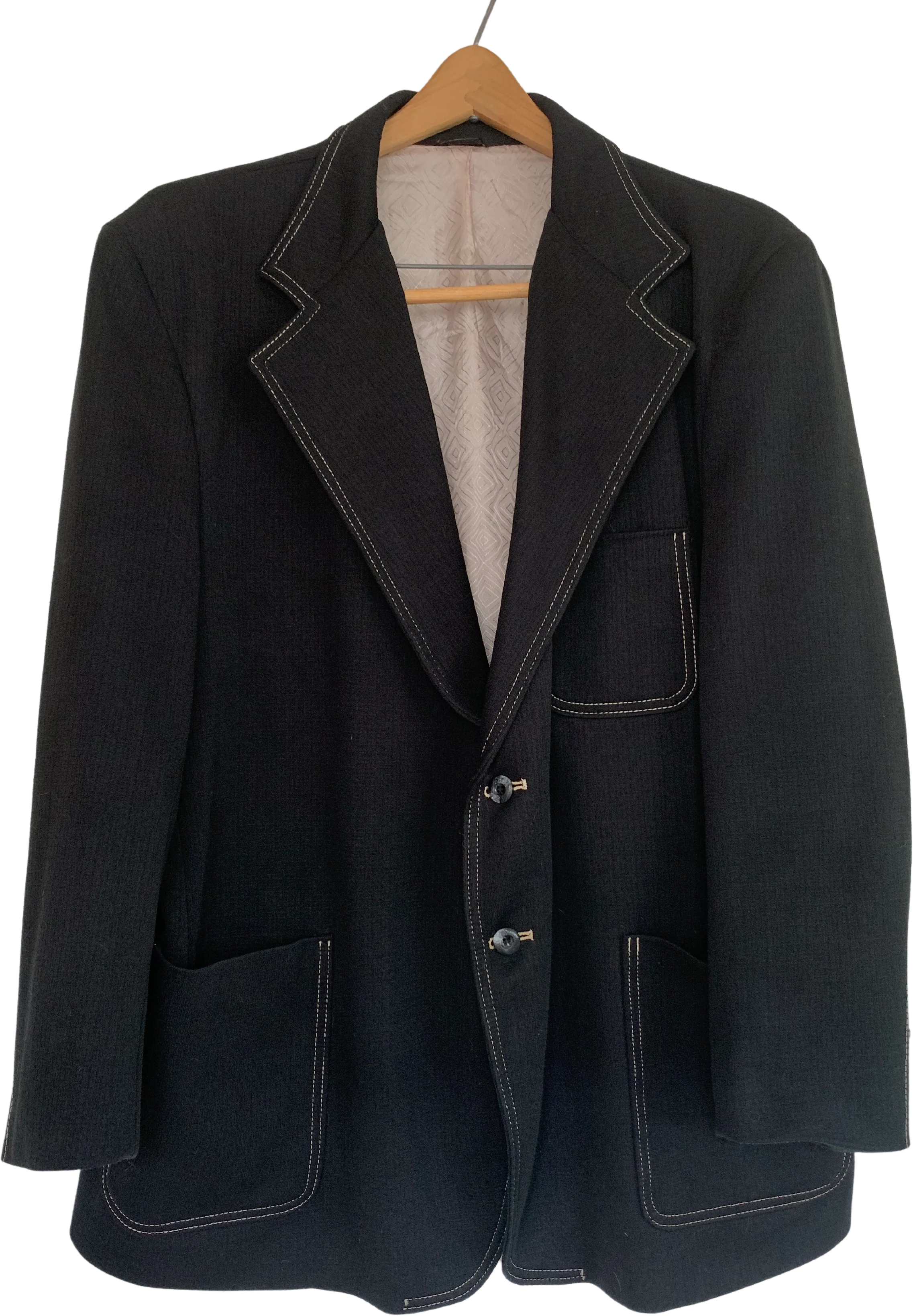 70s Black Leisure Jacket Mens By Rugby