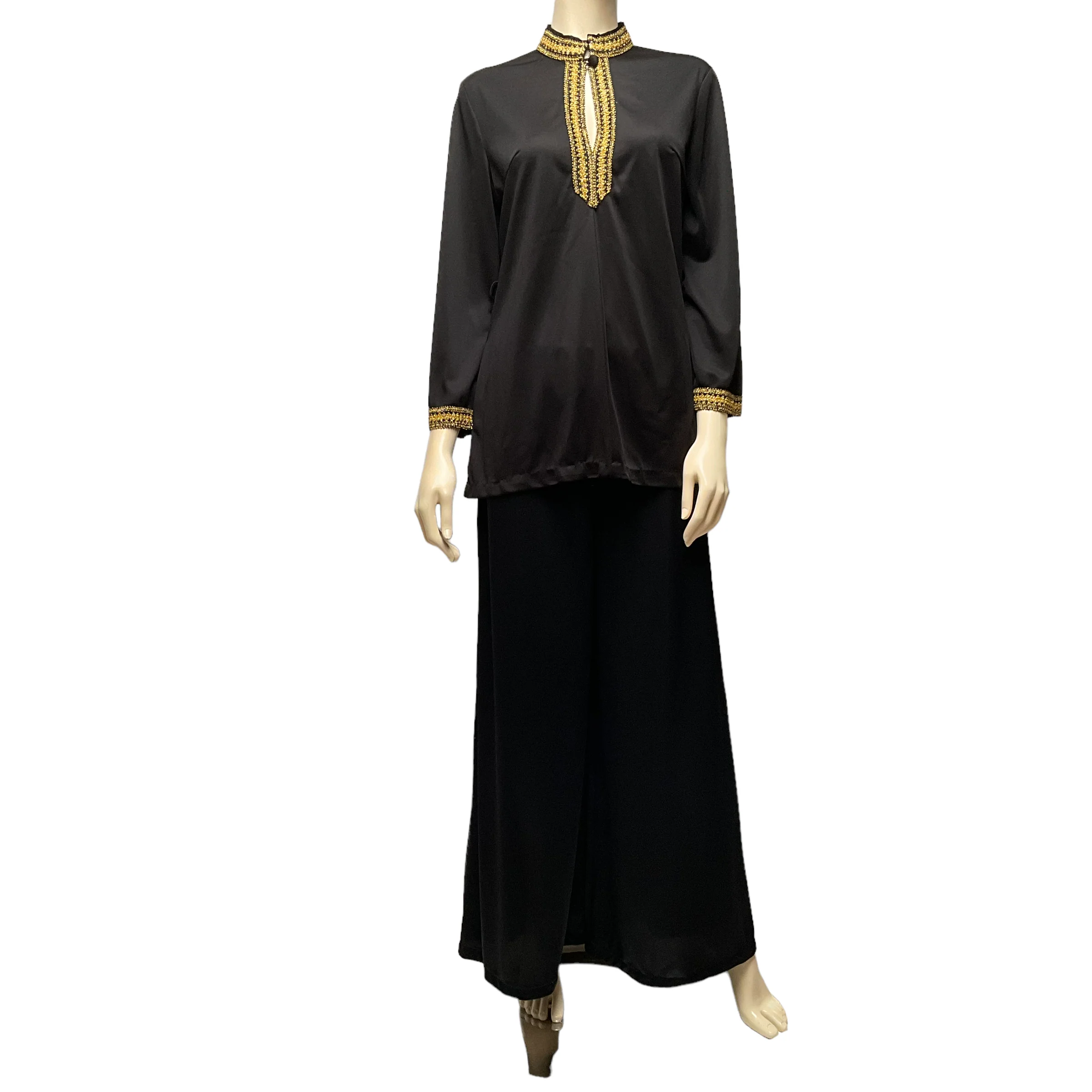 70s Black Nylon Pantsuit By Windsor - Image 3