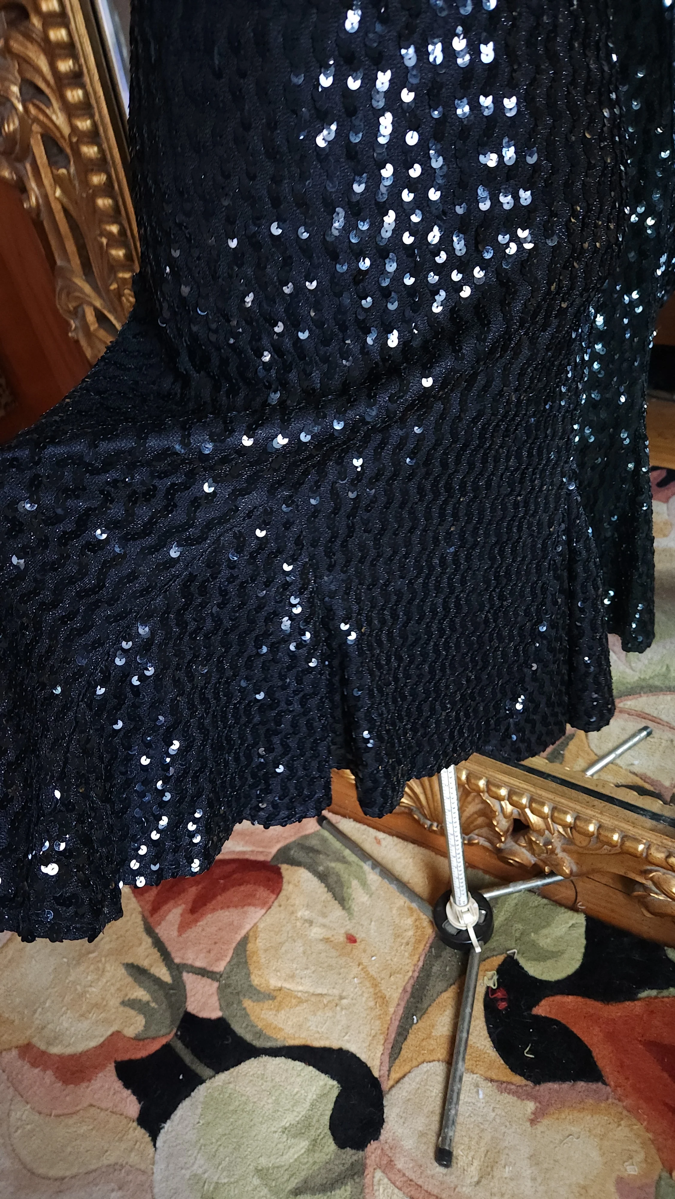 70s Black Stretch Sequined One Shoulder Disco Dress By Norman Berg for Denise Fashions - Image 6