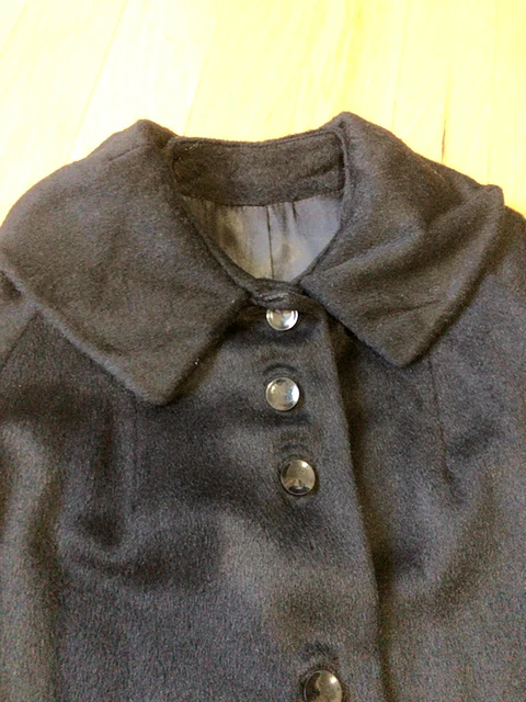 70s Black Virgin Wool Long Coat By Forstmann - Image 3