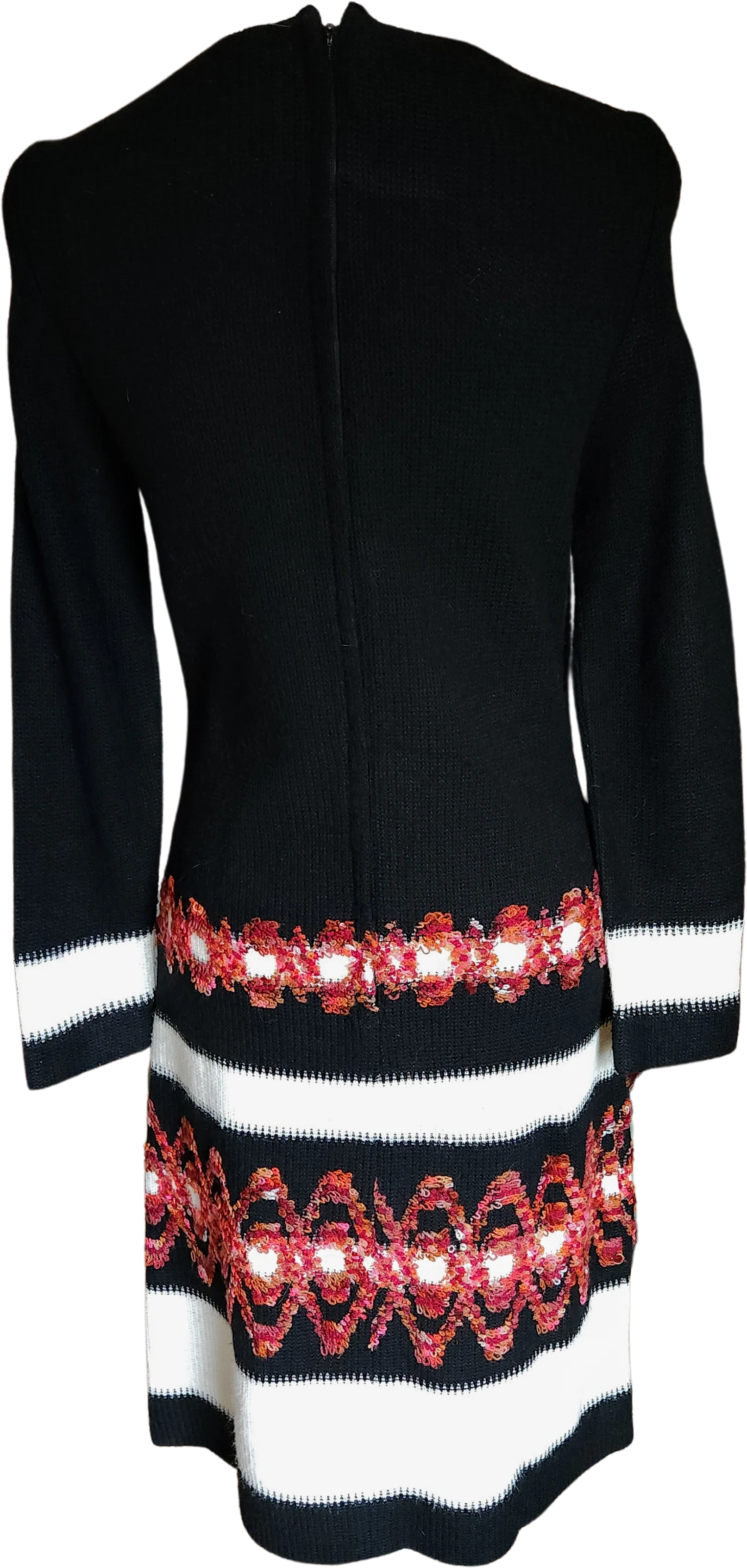70s Black White And Red Sweater Dress By Suzy Perette by Victor Costa - Image 2