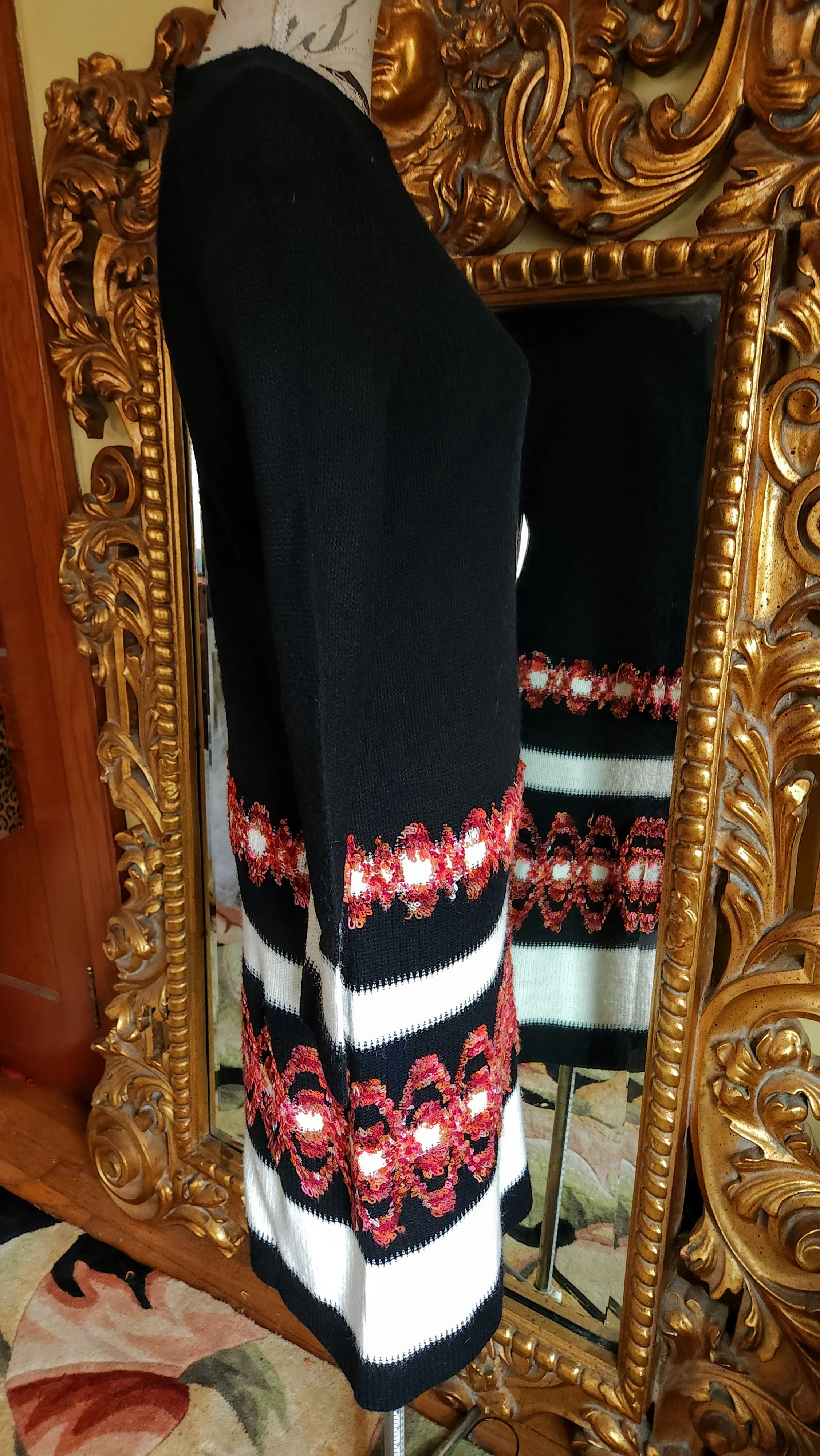 70s Black White And Red Sweater Dress By Suzy Perette by Victor Costa - Image 4