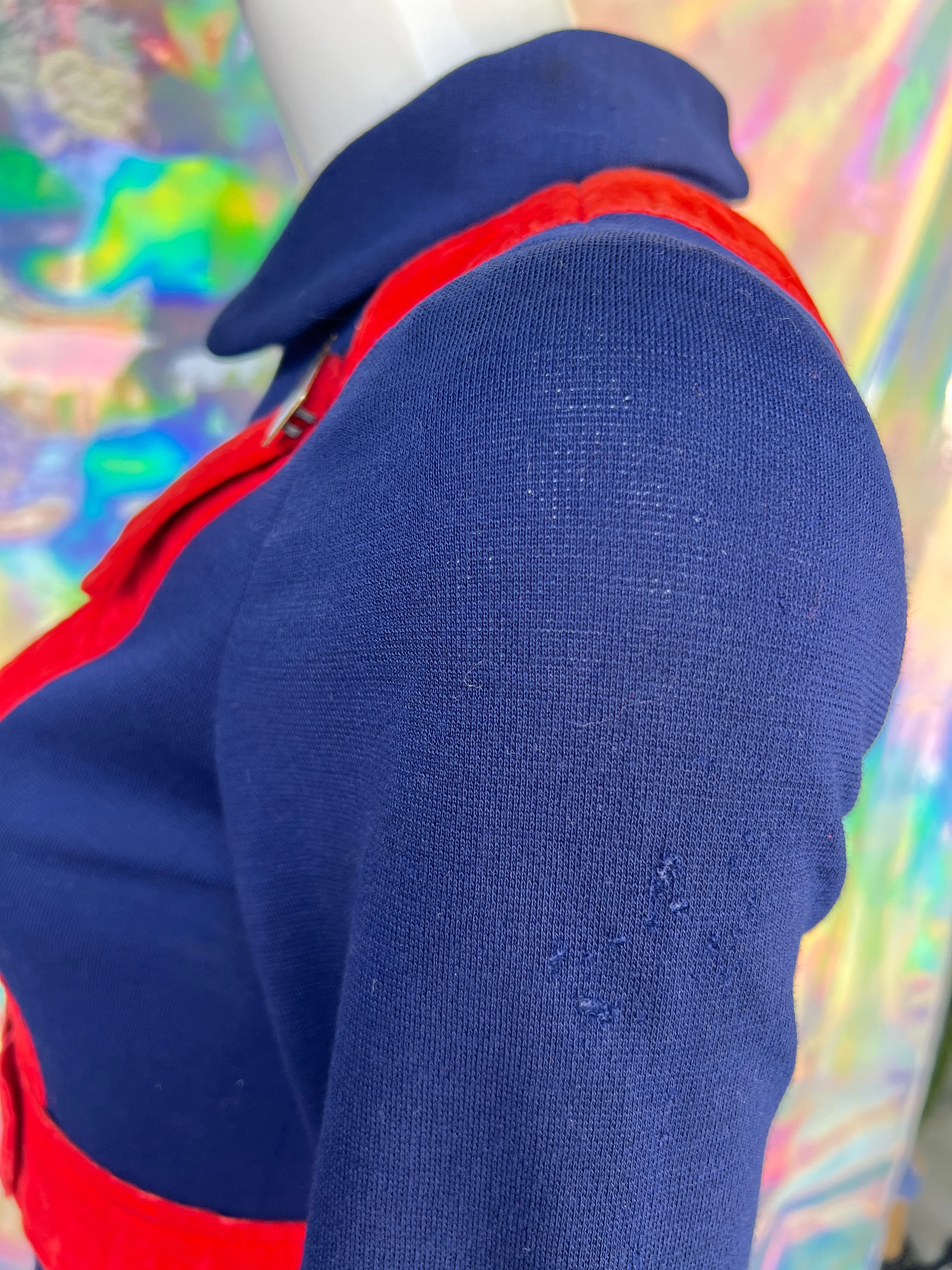 70s Blue and Red Faux Jumper Strap Buckled Dress by Jeremy by Alan Philips - Image 13