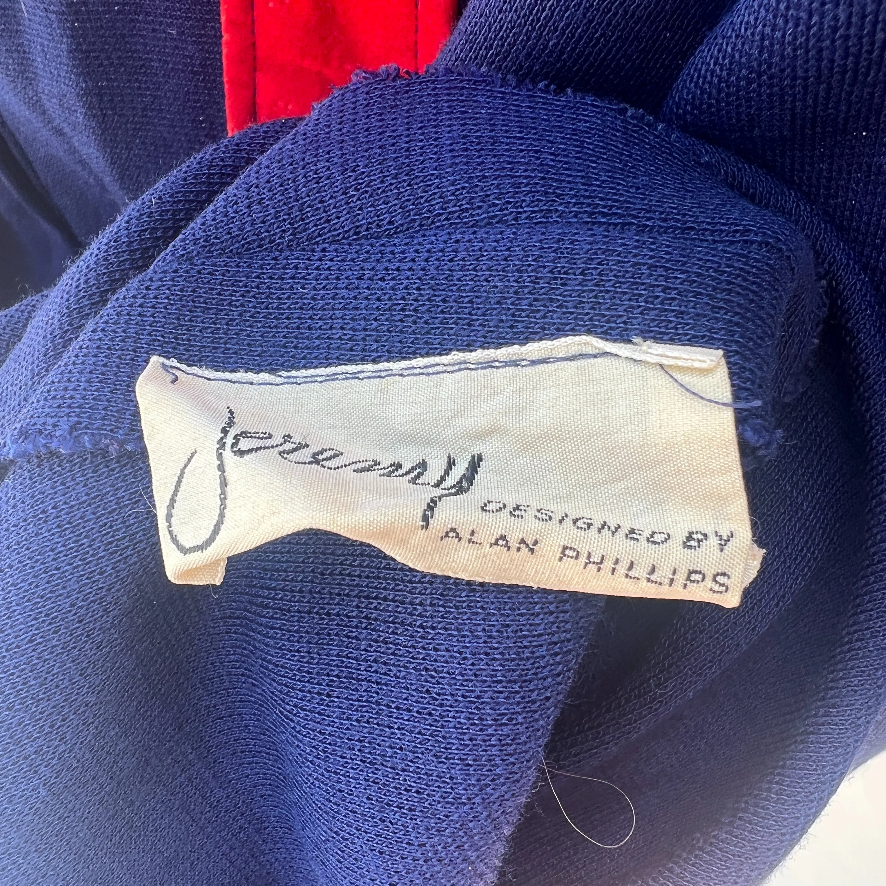 70s Blue and Red Faux Jumper Strap Buckled Dress by Jeremy by Alan Philips - Image 3