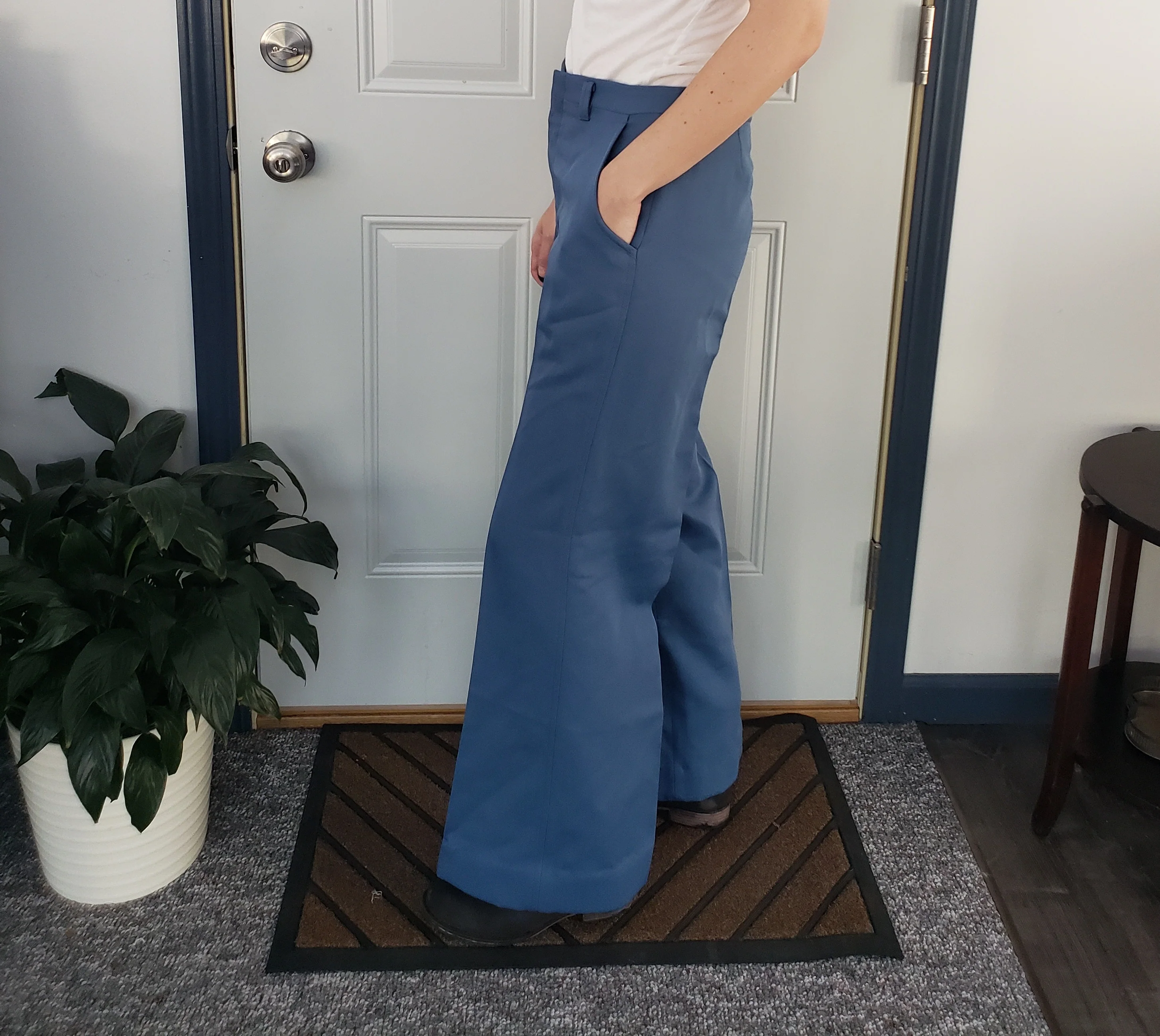 70s Blue Flare Pants By Haggar - Image 4
