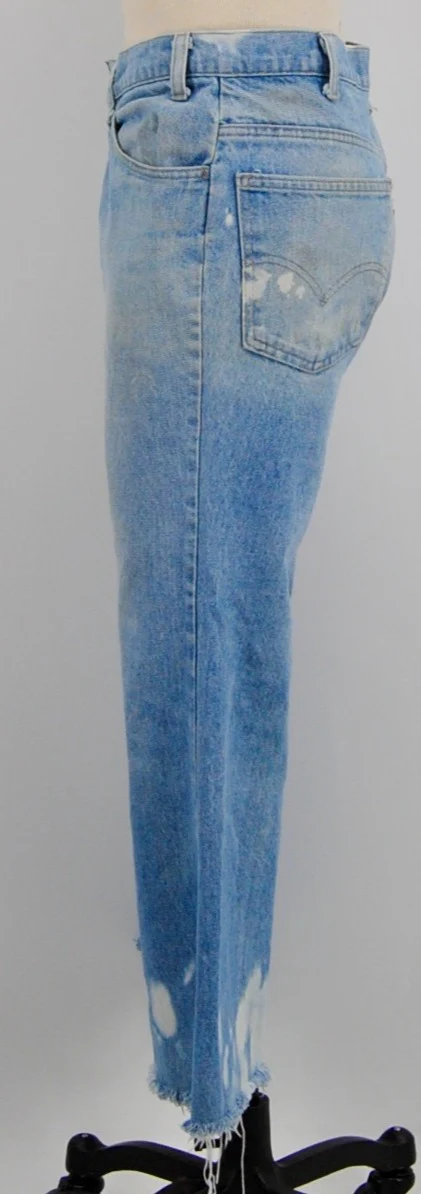 70s Blue Orange Tab Distressed Bellbottoms By Levi's - Image 3