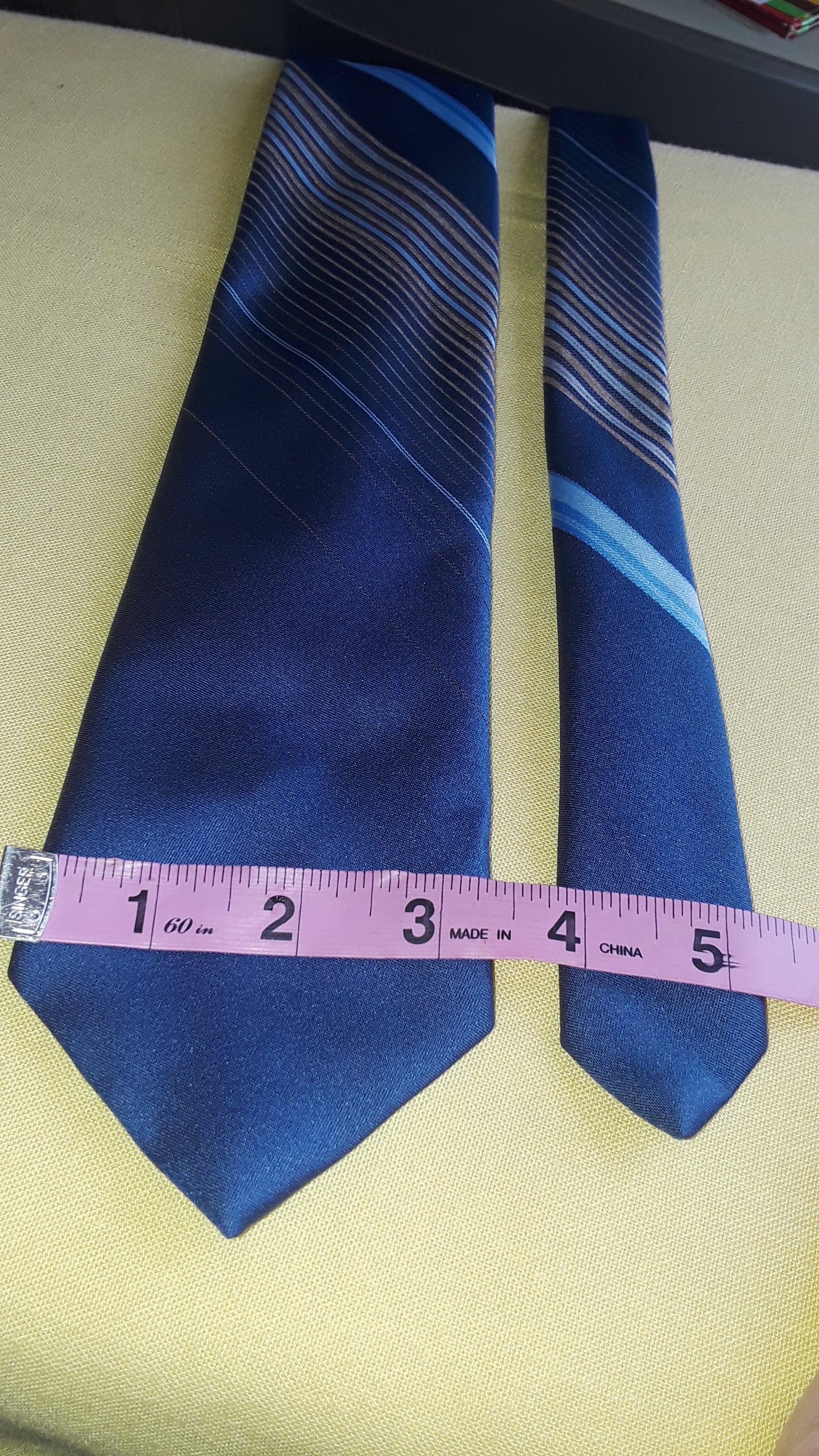 70's Blue Tie by David Seymour Collection - Image 4