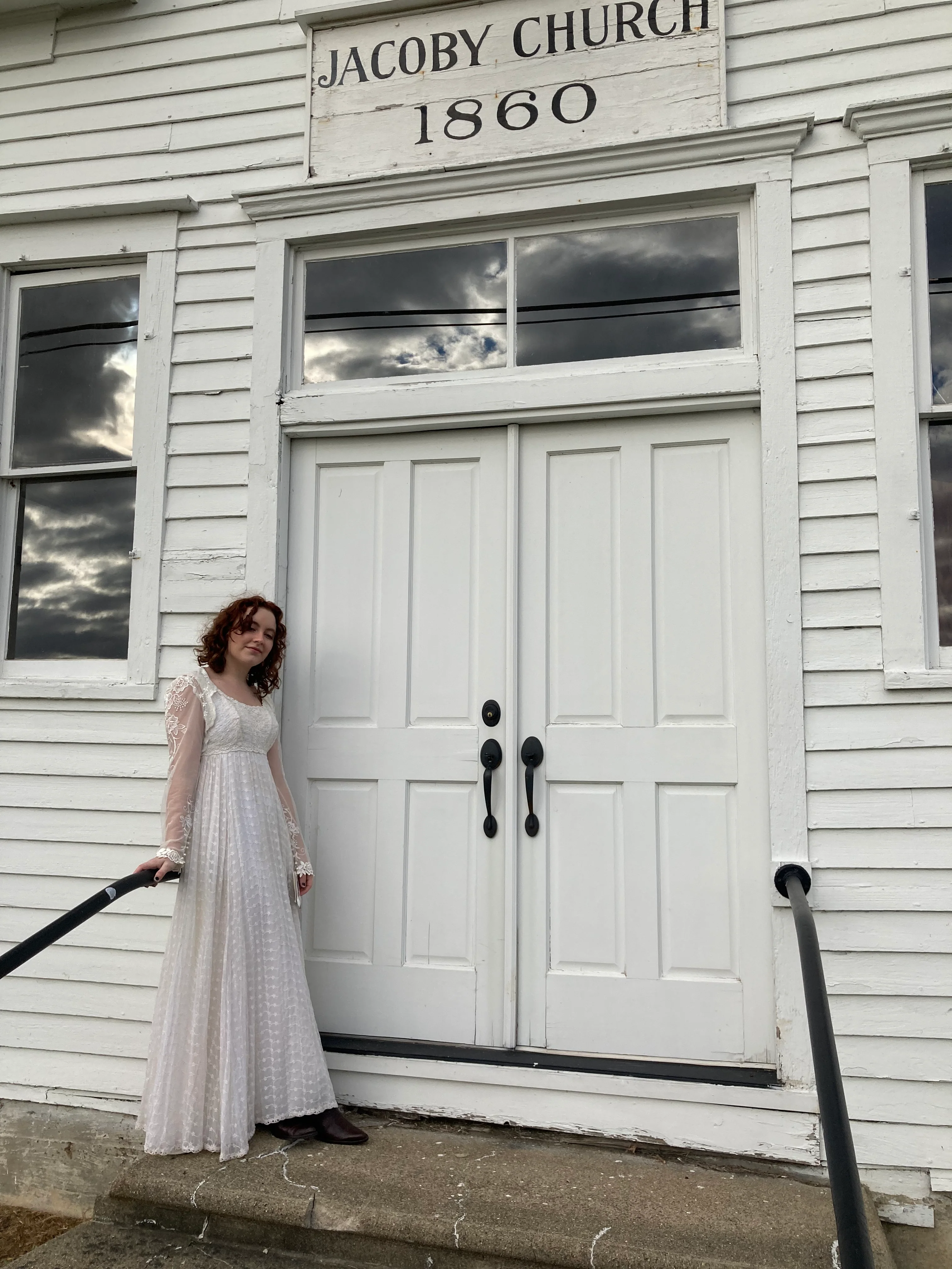 70s Boho Empire Waist Wedding Dress - Image 4