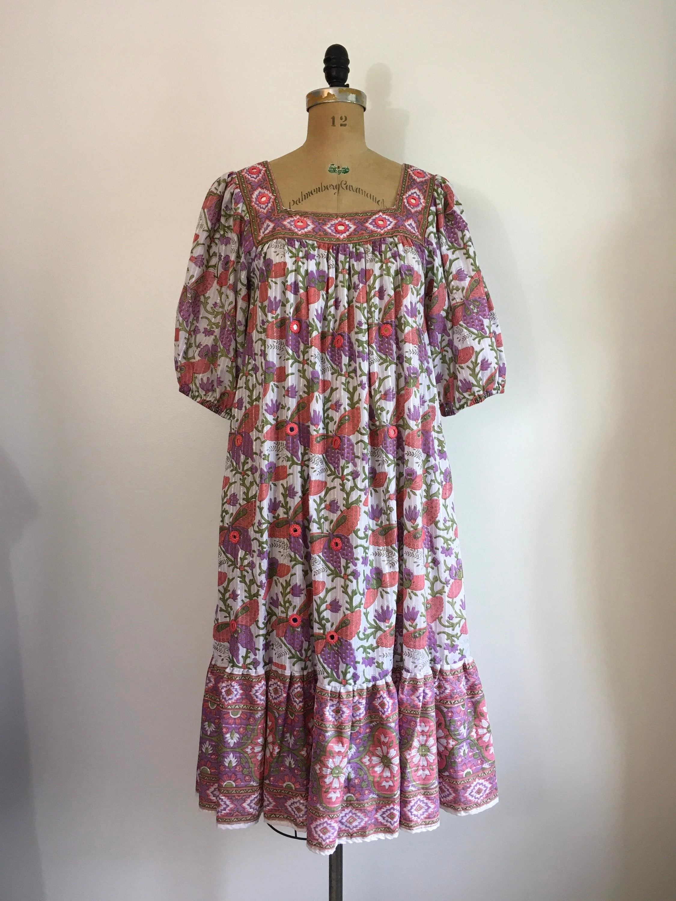 70's Boho Mirror Butterfly Kaftan Dress by Ramona Rull - Image 4