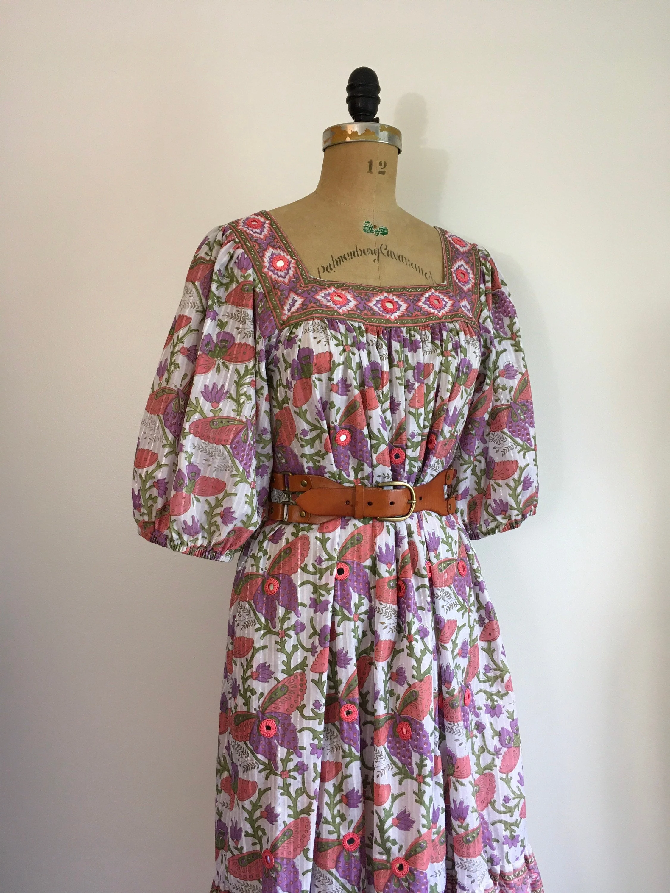 70's Boho Mirror Butterfly Kaftan Dress by Ramona Rull - Image 5