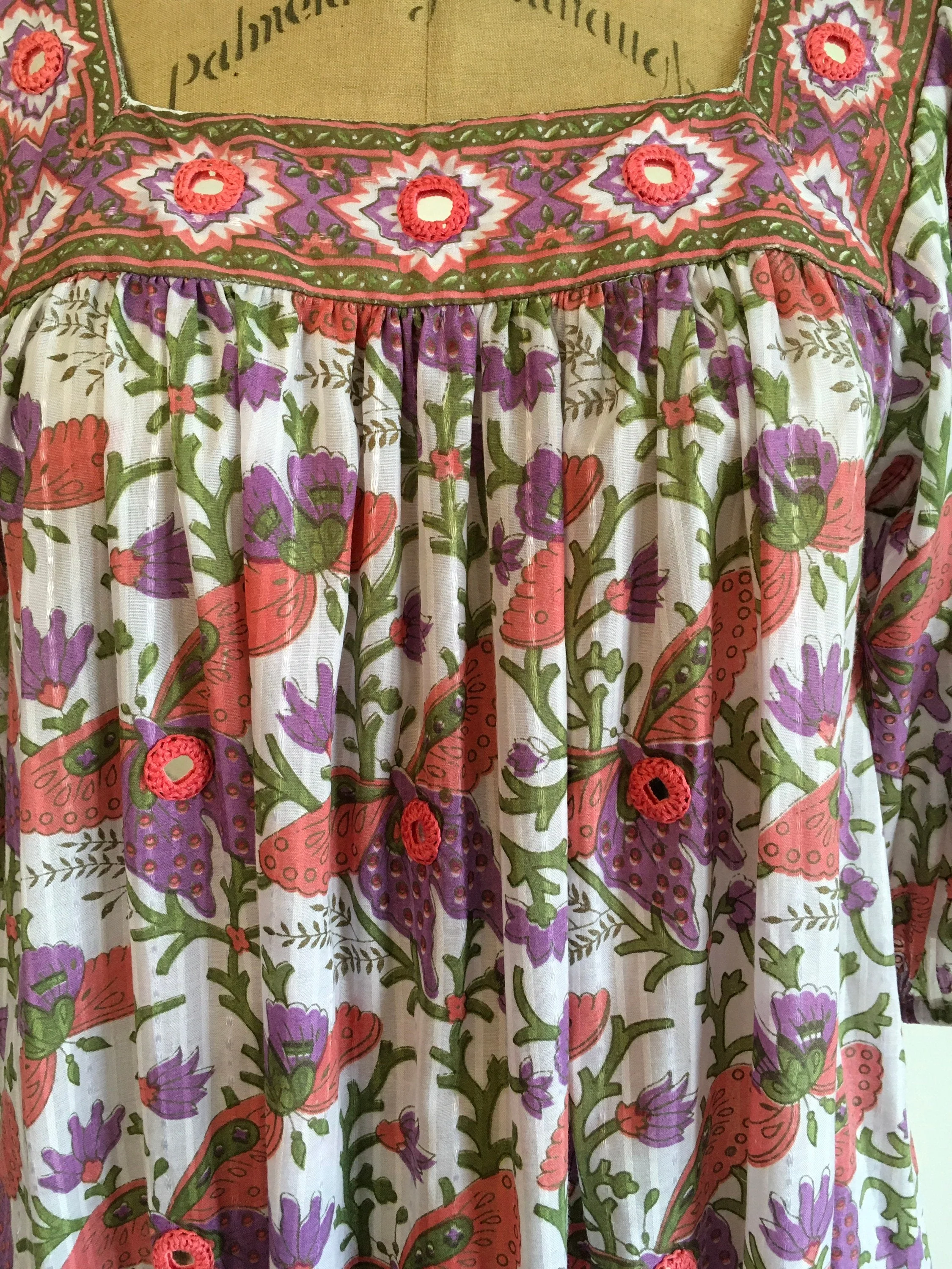 70's Boho Mirror Butterfly Kaftan Dress by Ramona Rull - Image 6