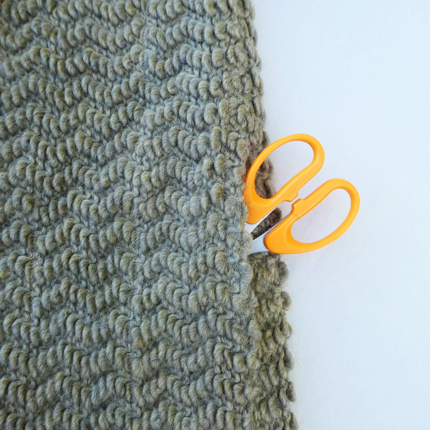 70s Boho Tan Boucle Woven Wool Duster Coat Pockets M - Image 13