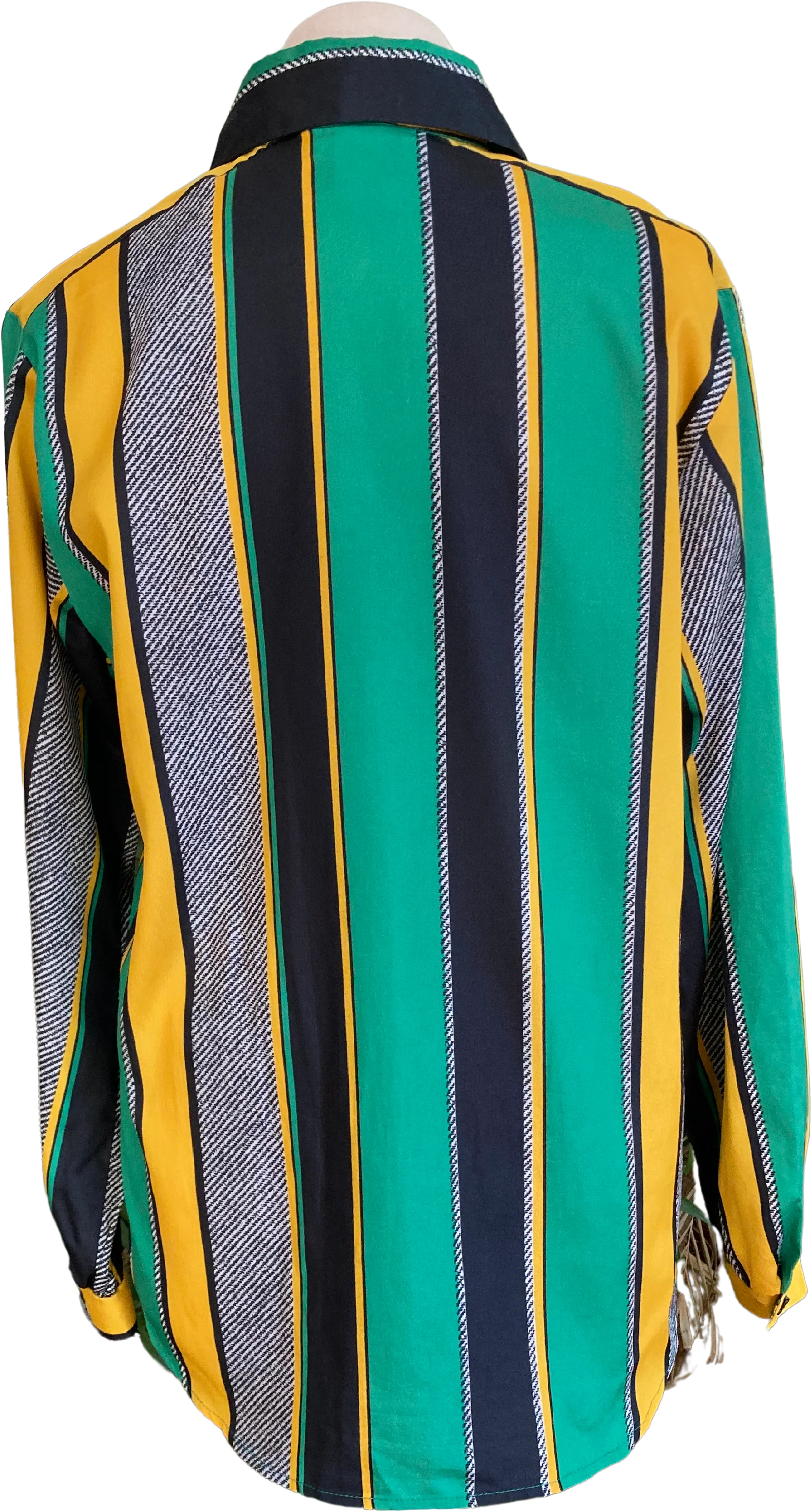 70s Bold Striped Button Front Blouse By Jo Hardin - Image 2