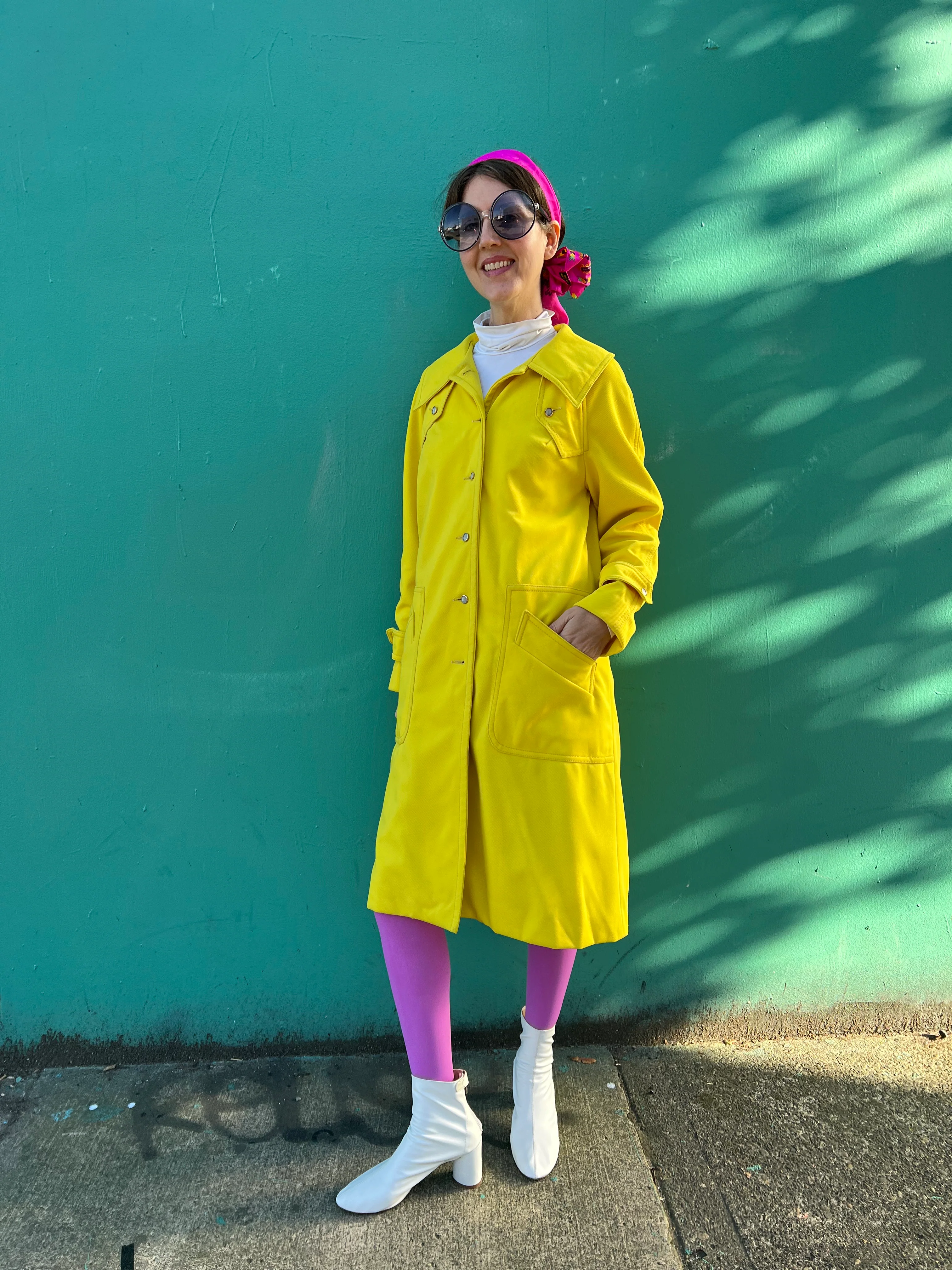 70s Bright Yellow Coat By Smug - Image 3