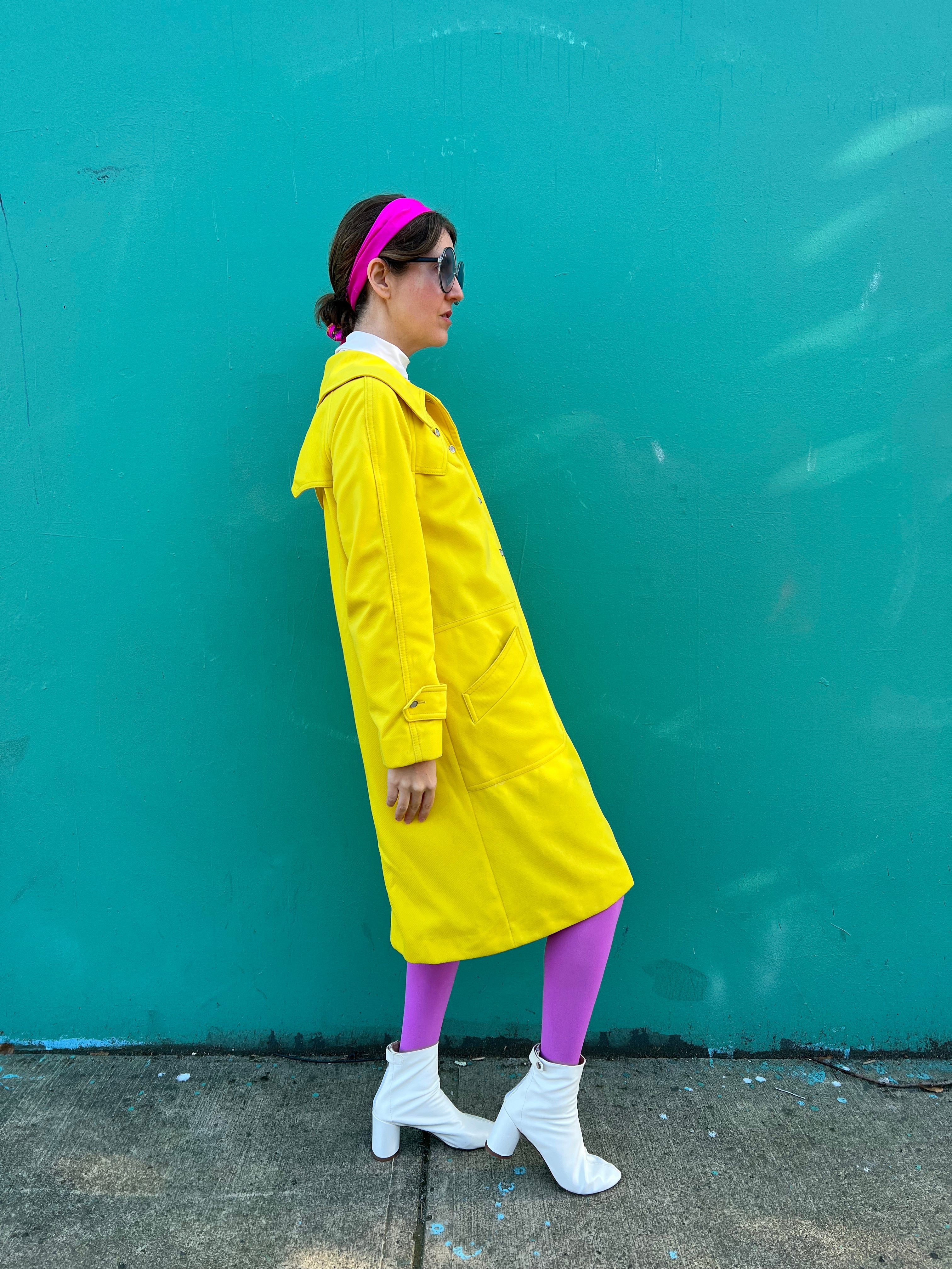 70s Bright Yellow Coat By Smug - Image 5