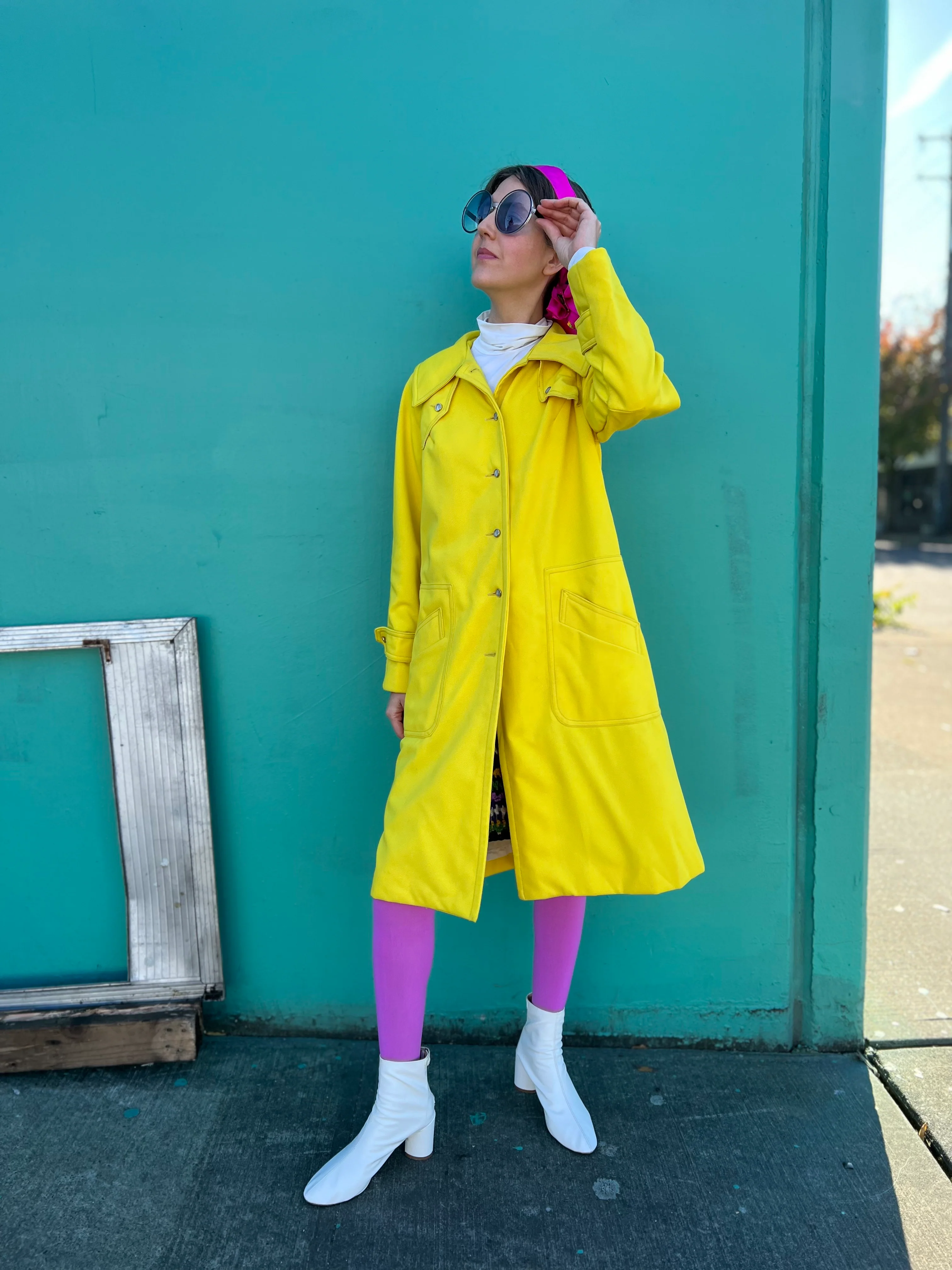 70s Bright Yellow Coat By Smug - Image 7