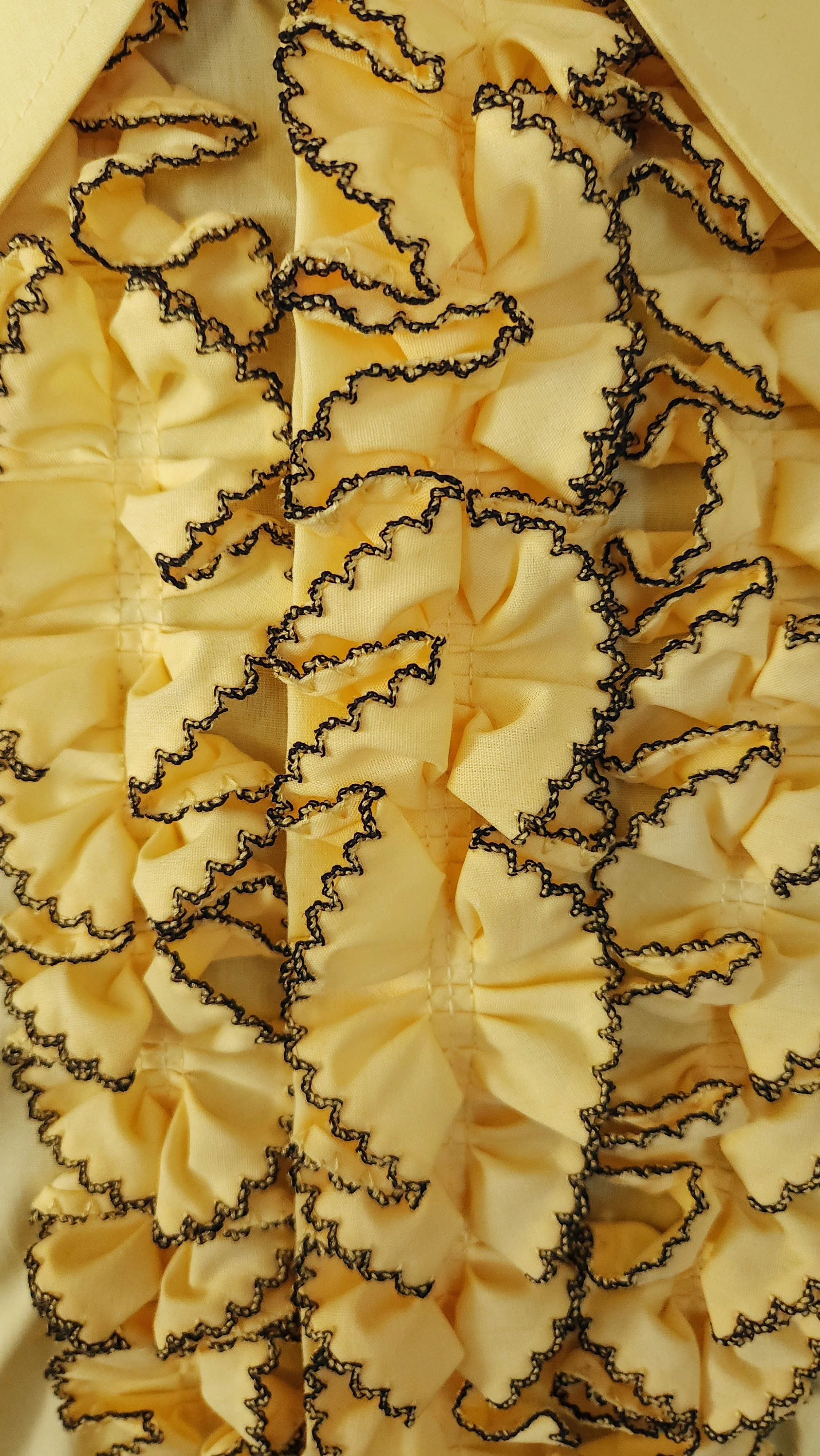 70s Bright Yellow Ruffled Tuxedo Shirt French Cuffs By L&M Fashions - Image 6