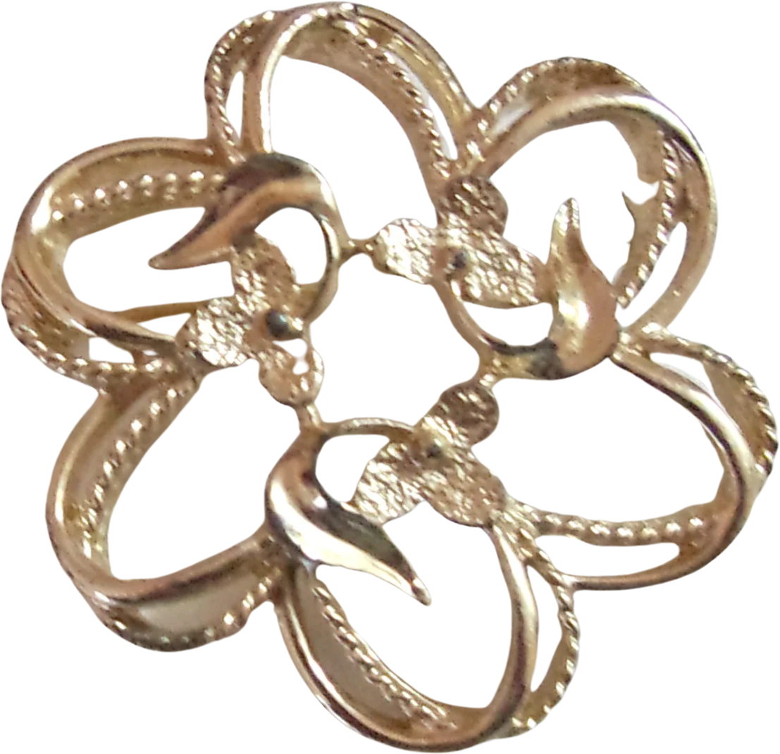 70s Brooch Goldtone Loopy Flower Fleurette Pin By Sarah Coventry