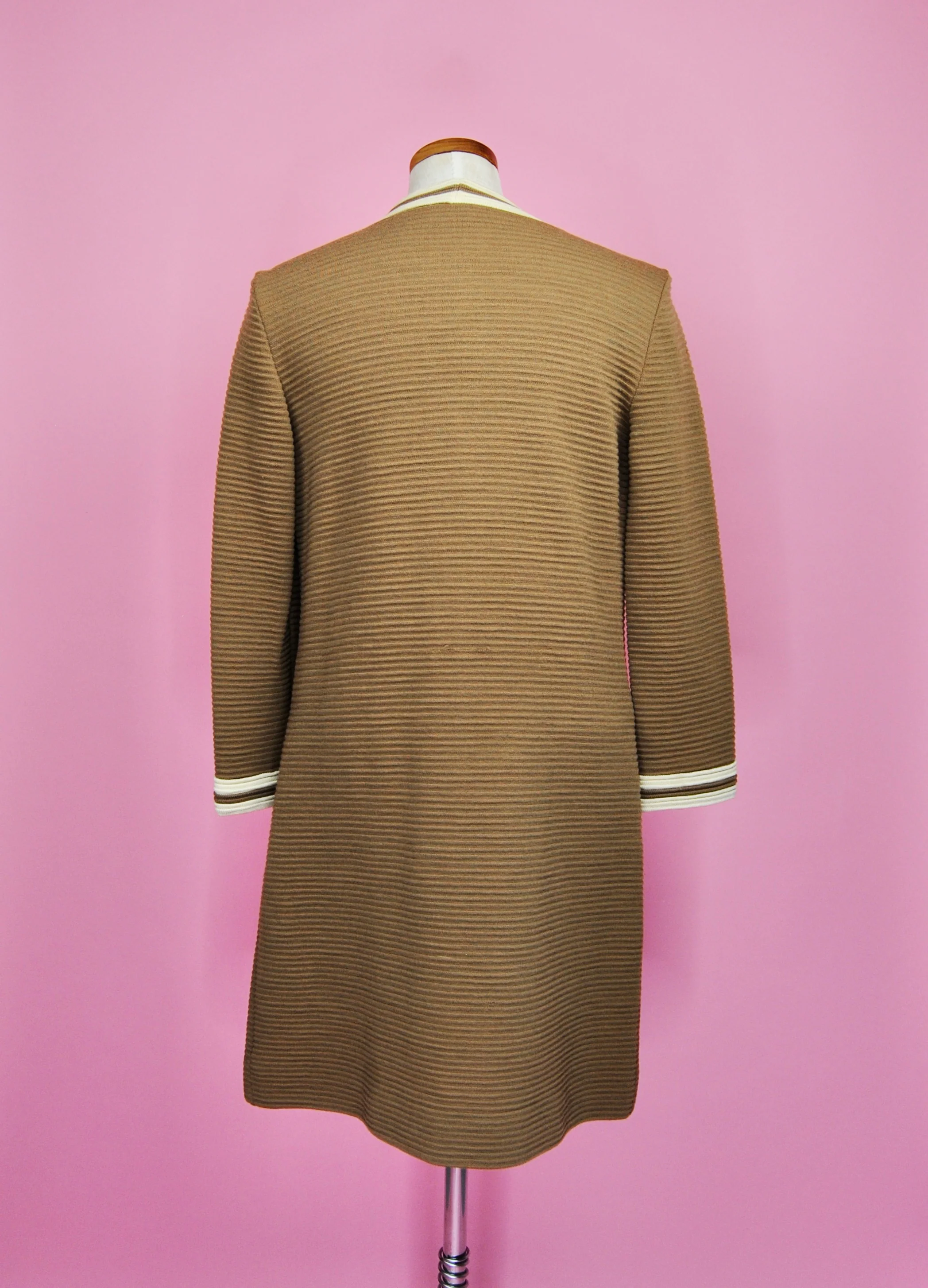 70s Brown And Cream Vintage Sweater Dress By Act III - Image 11