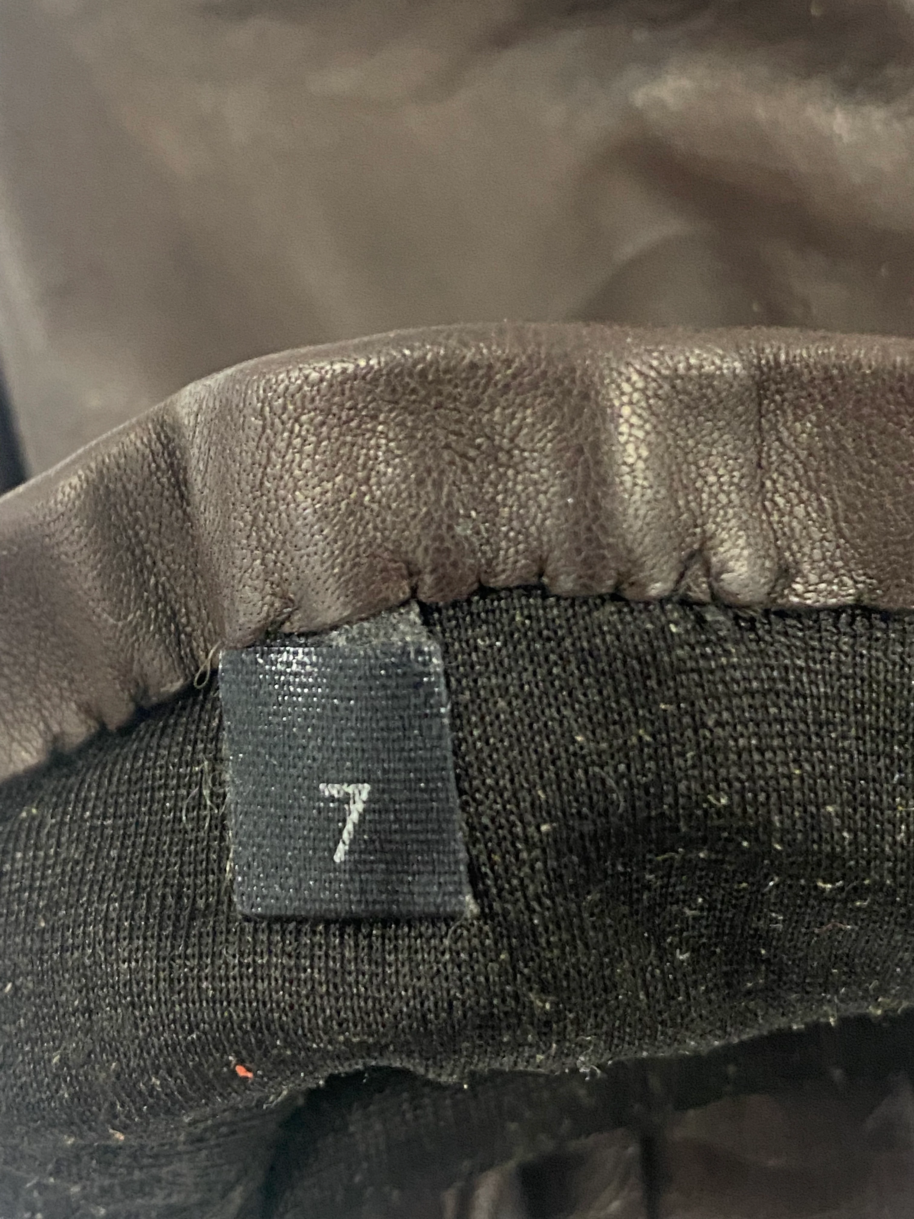 70s Brown Leather Gloves With Silk Lining Size 7 By Fendi - Image 6