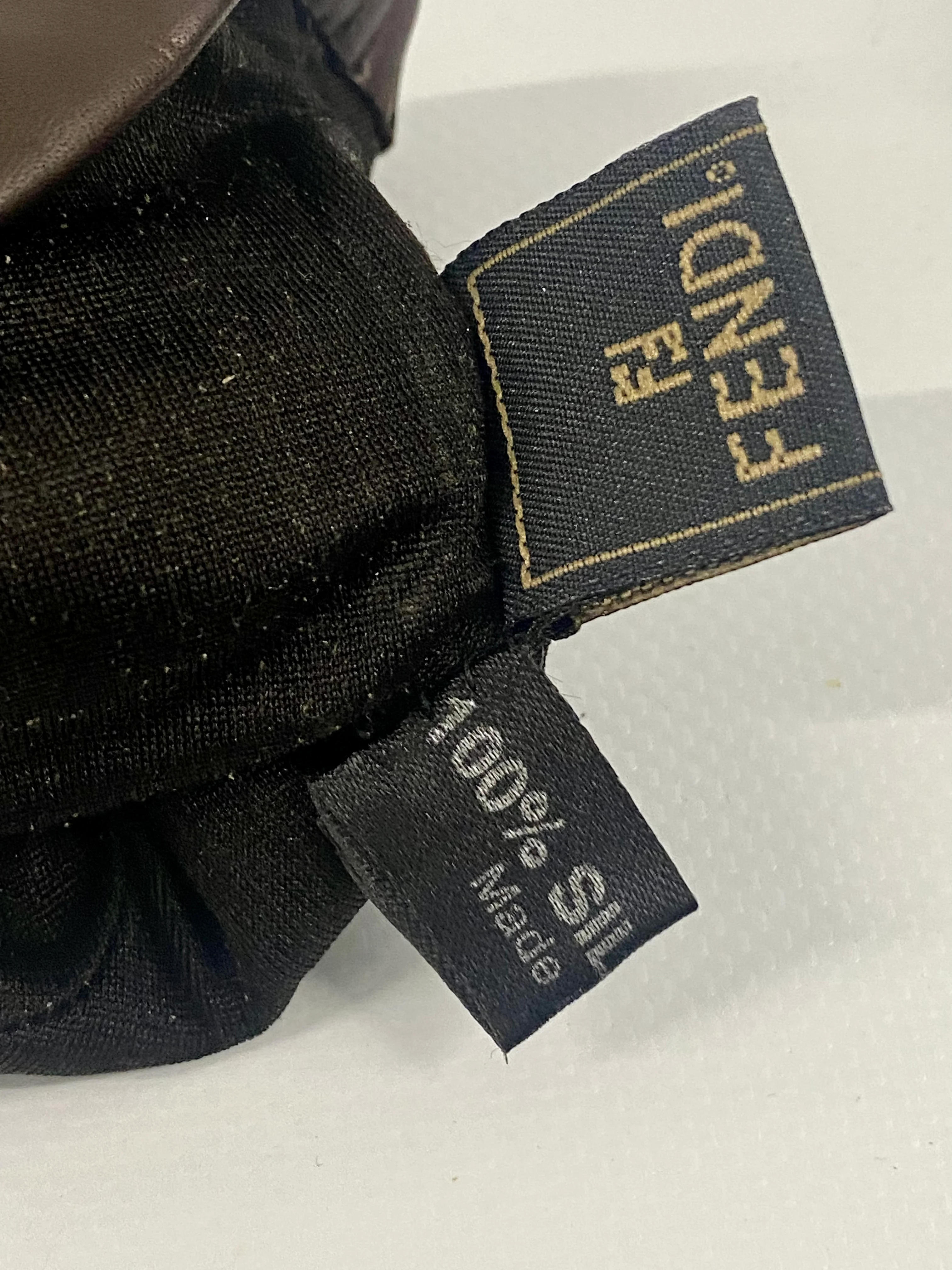 70s Brown Leather Gloves With Silk Lining Size 7 By Fendi - Image 7
