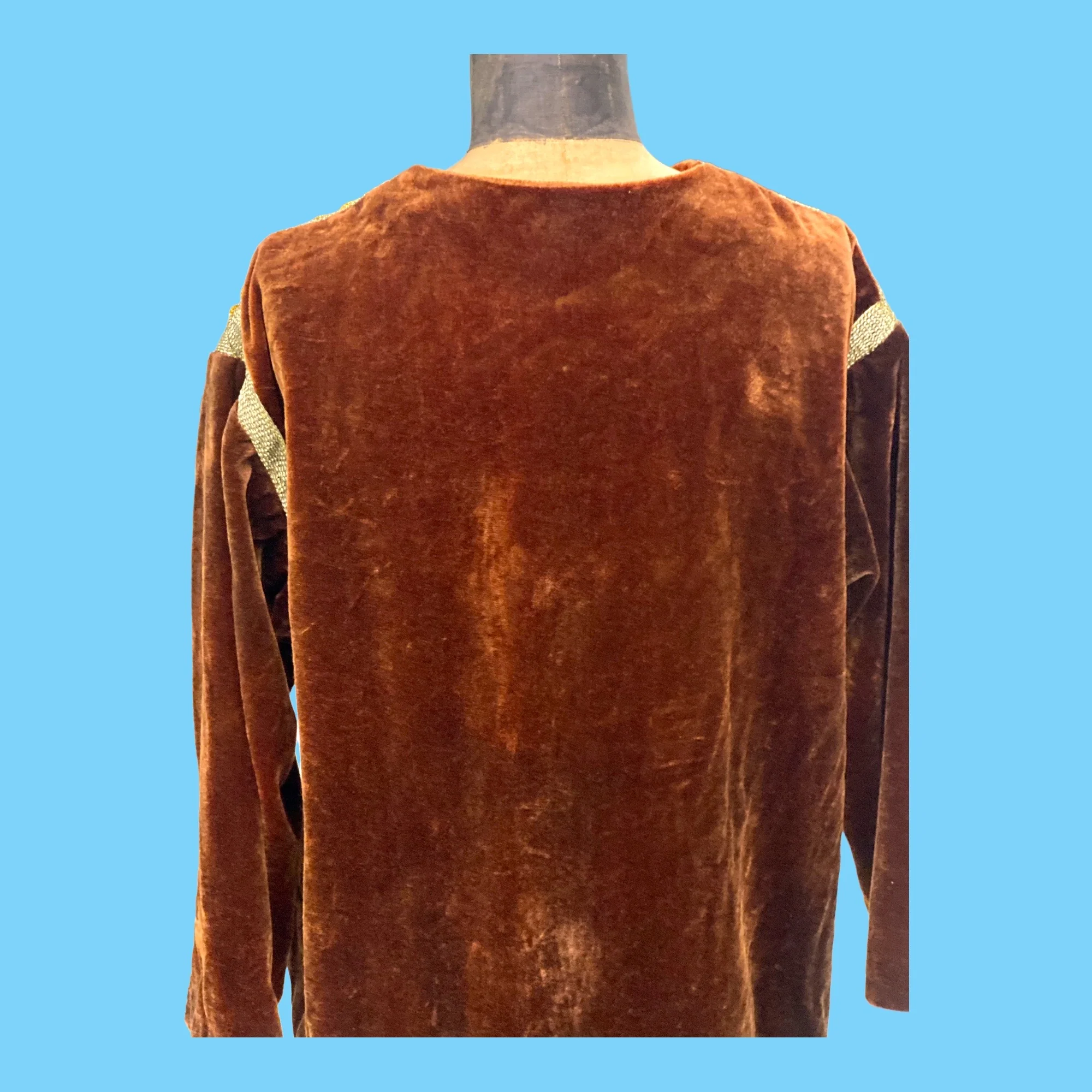 70s Brown Velvet Maxi Caftan Dress By Bill Blass - Image 10