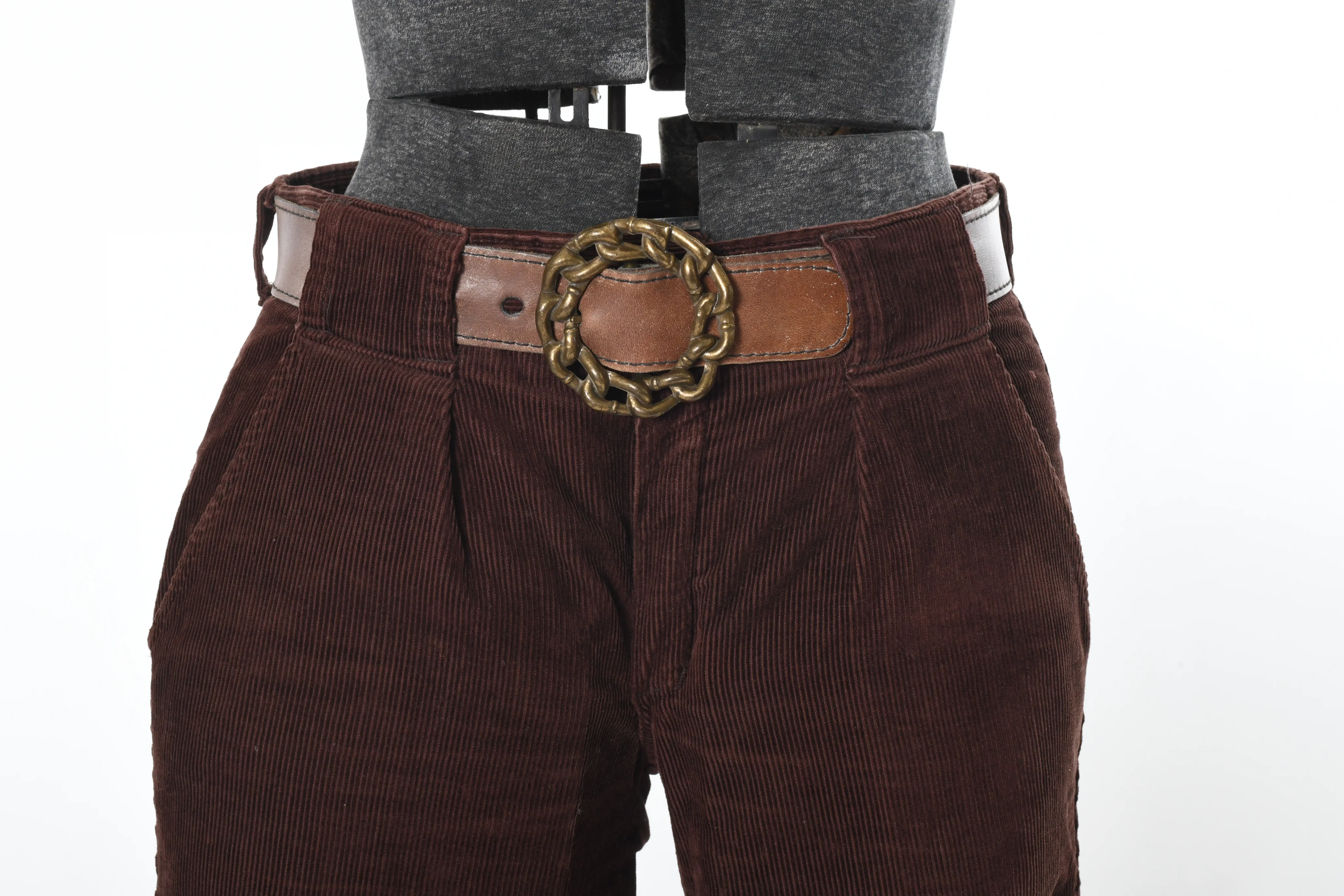 70s Brown Wide Flare Leg Corduroy Long Pants - Image 13
