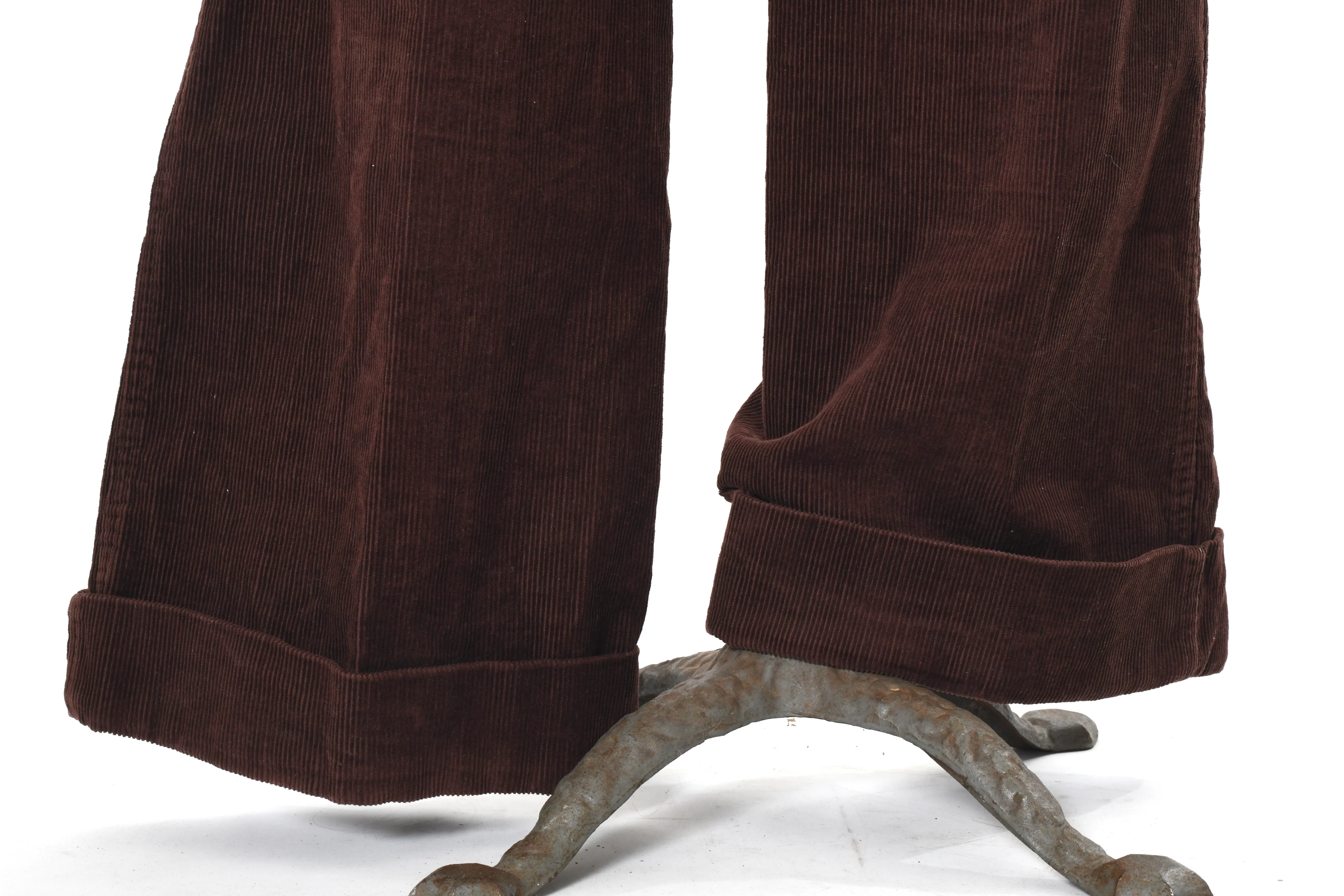 70s Brown Wide Flare Leg Corduroy Long Pants - Image 7